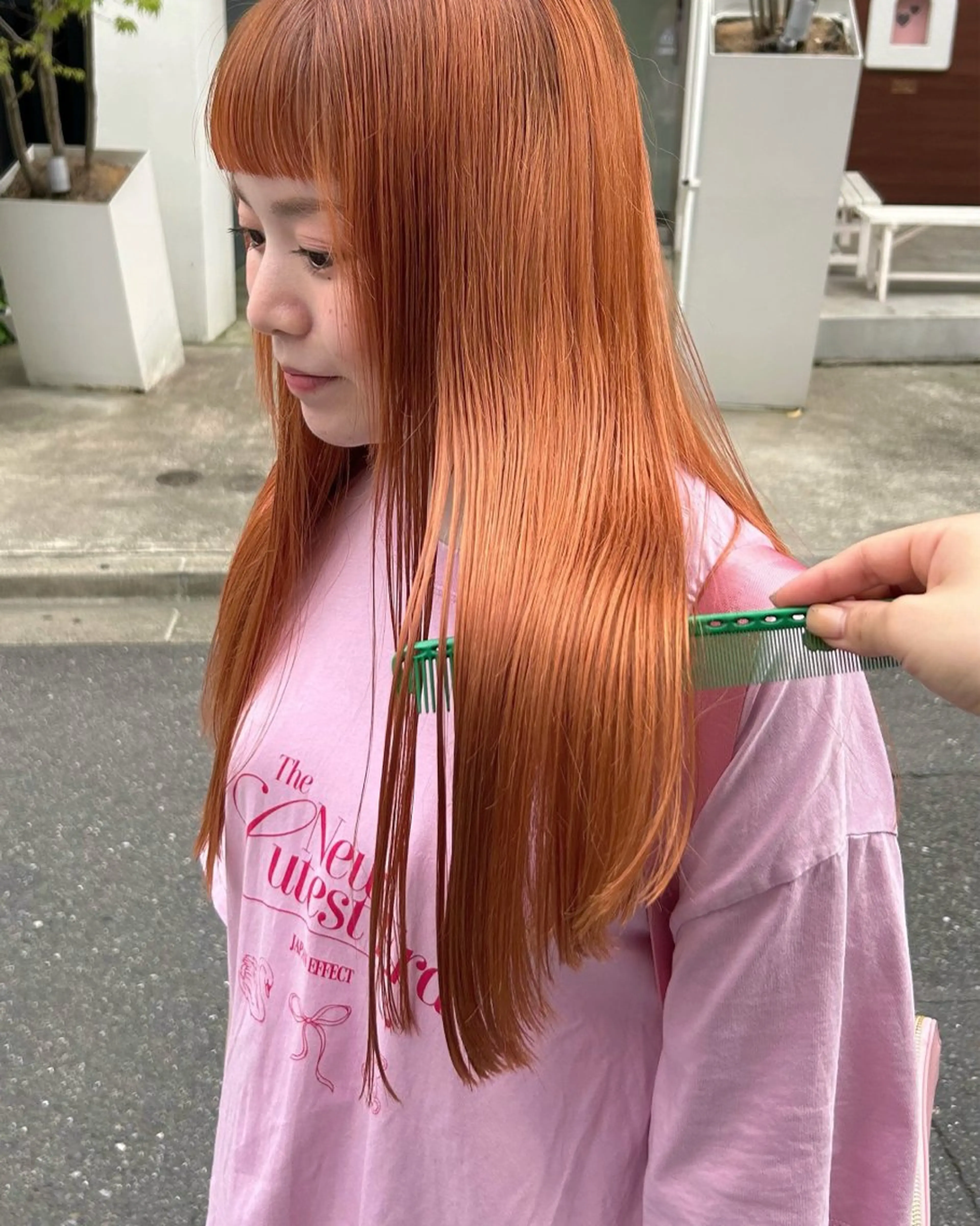 ロング カラー カット ヘアカラー トリートメント オリーブ/縮毛♡ Natsuno🩰のヘアスタイル