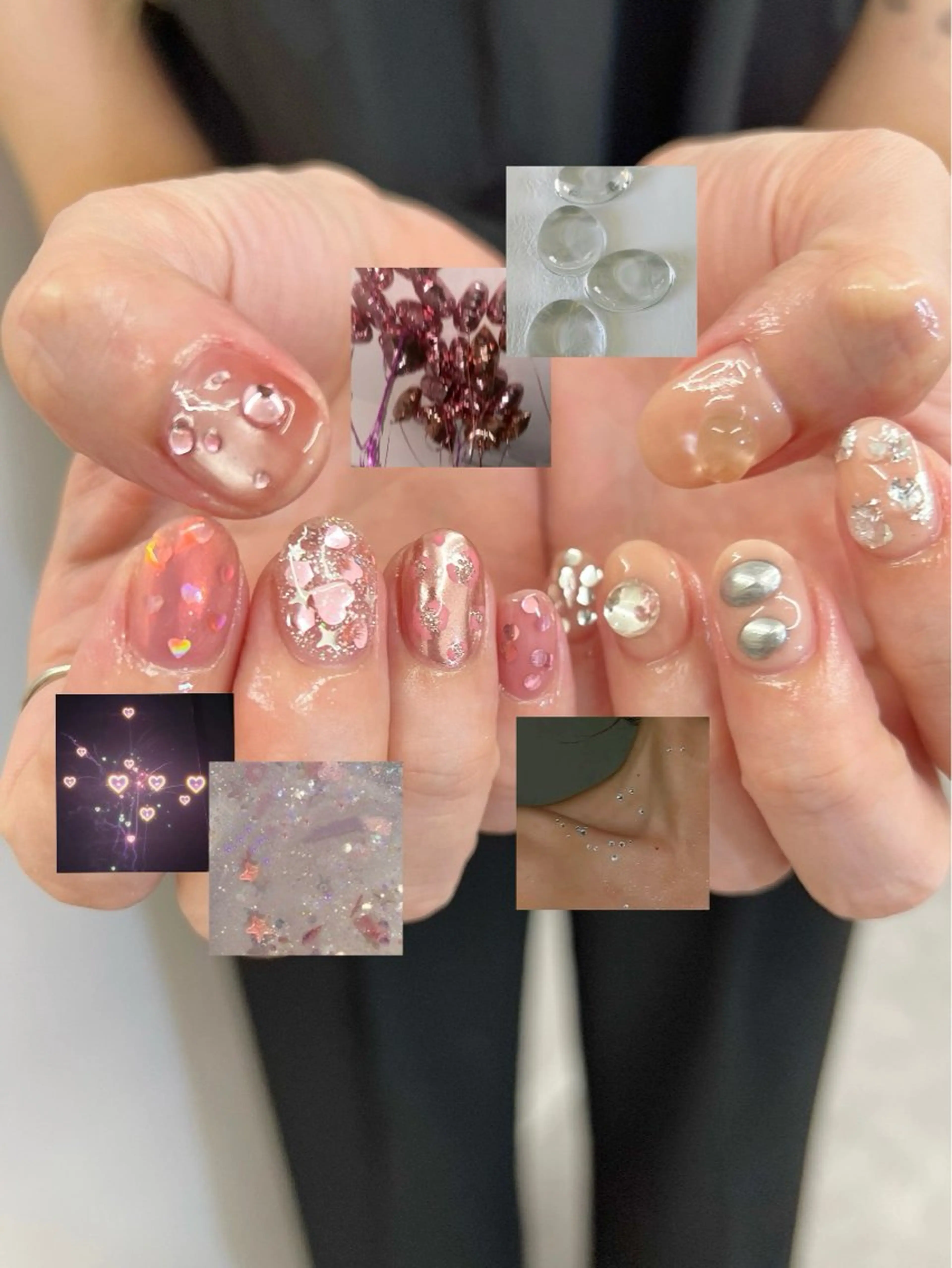 ネイル ジェルネイル マグネットネイル ニュアンスネイル パラジェル ピンク ハンドネイル ハンドケア Bana_ Nailのネイルデザイン