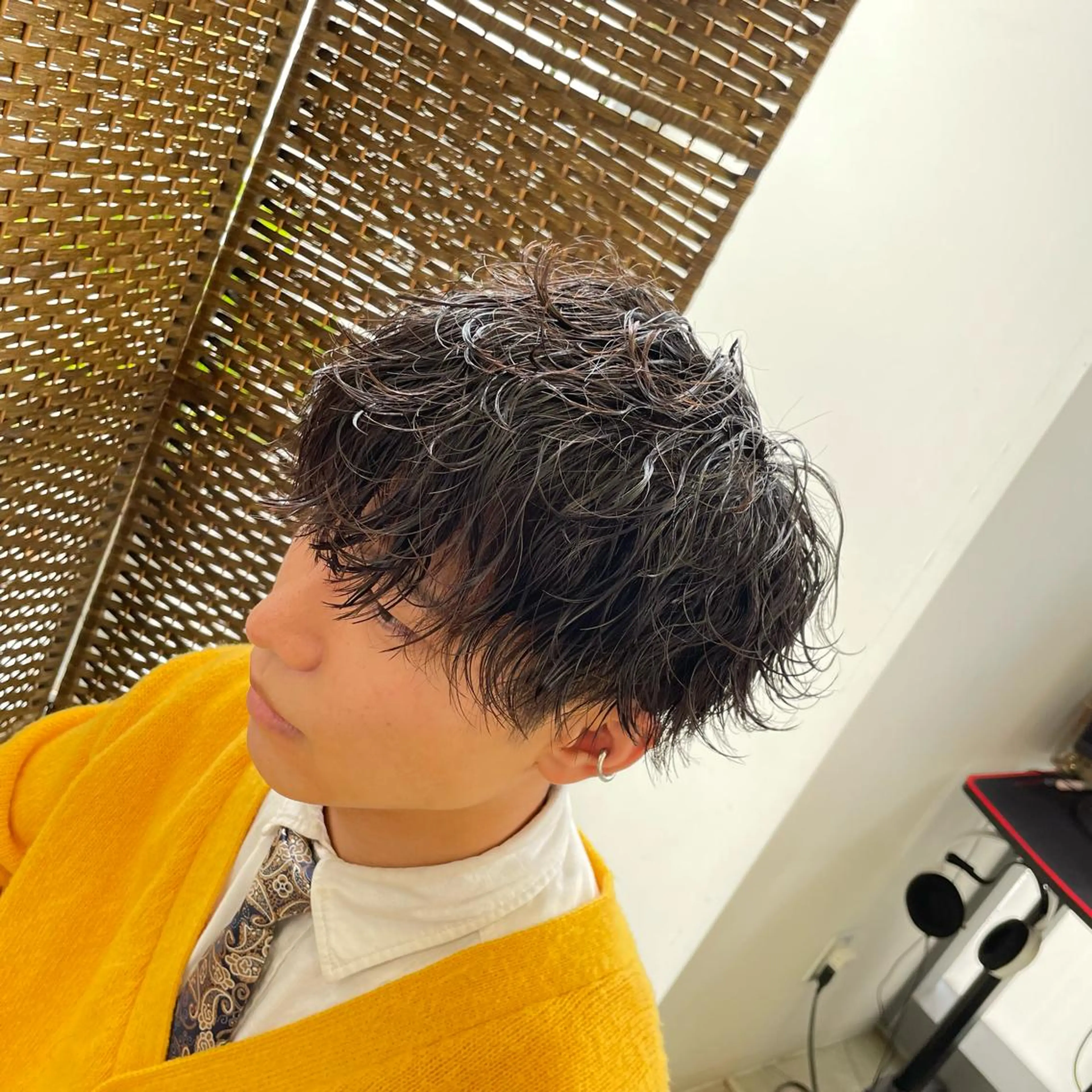 ショート パーマ メンズ メンズパーマ カット パーマ ヘアセット share salon　SCENA所属・堤太志 メンズパーマ特化のヘアスタイル