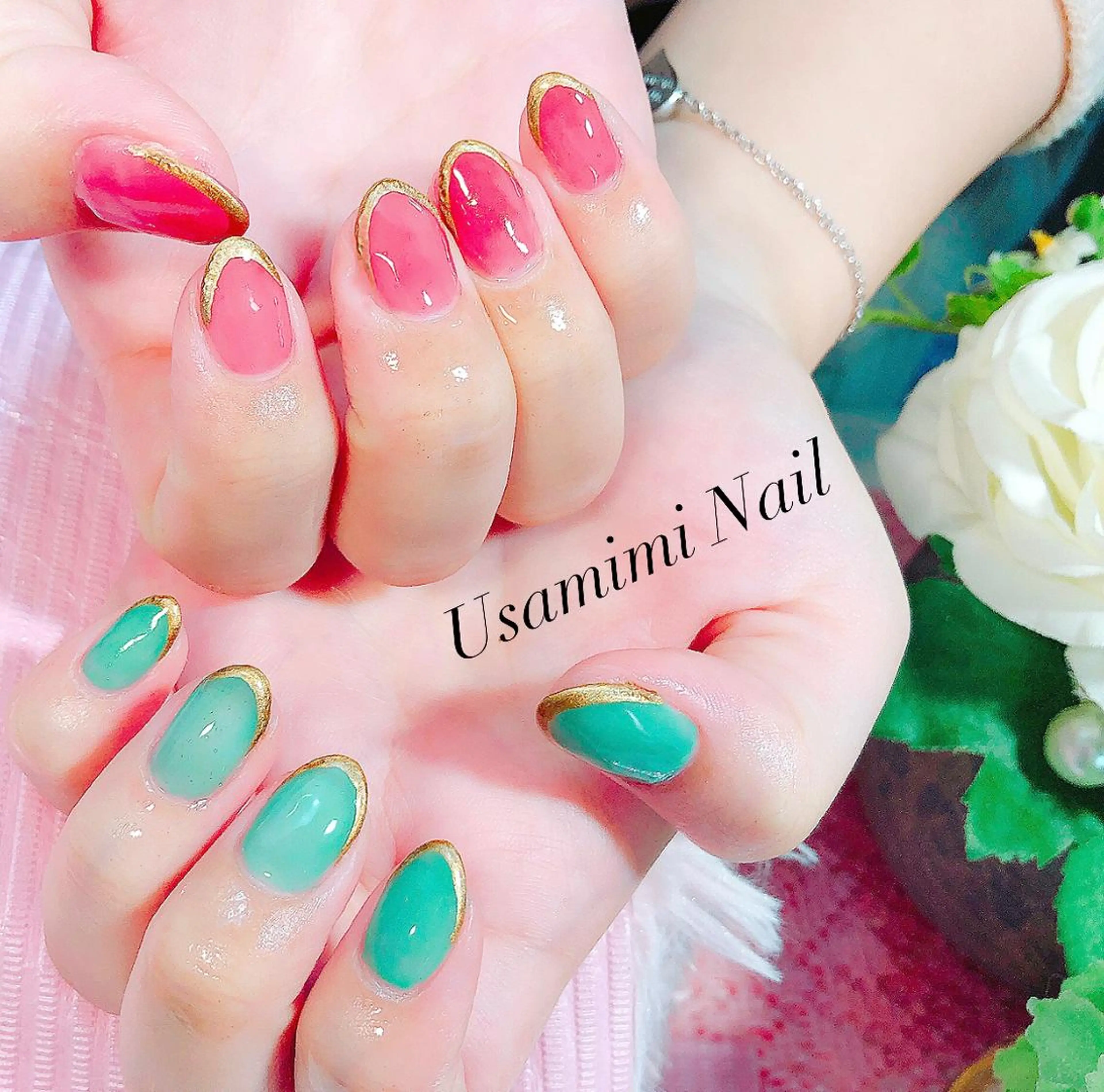 ネイル シンプルネイル USAMiMi 🐰💕のネイルデザイン