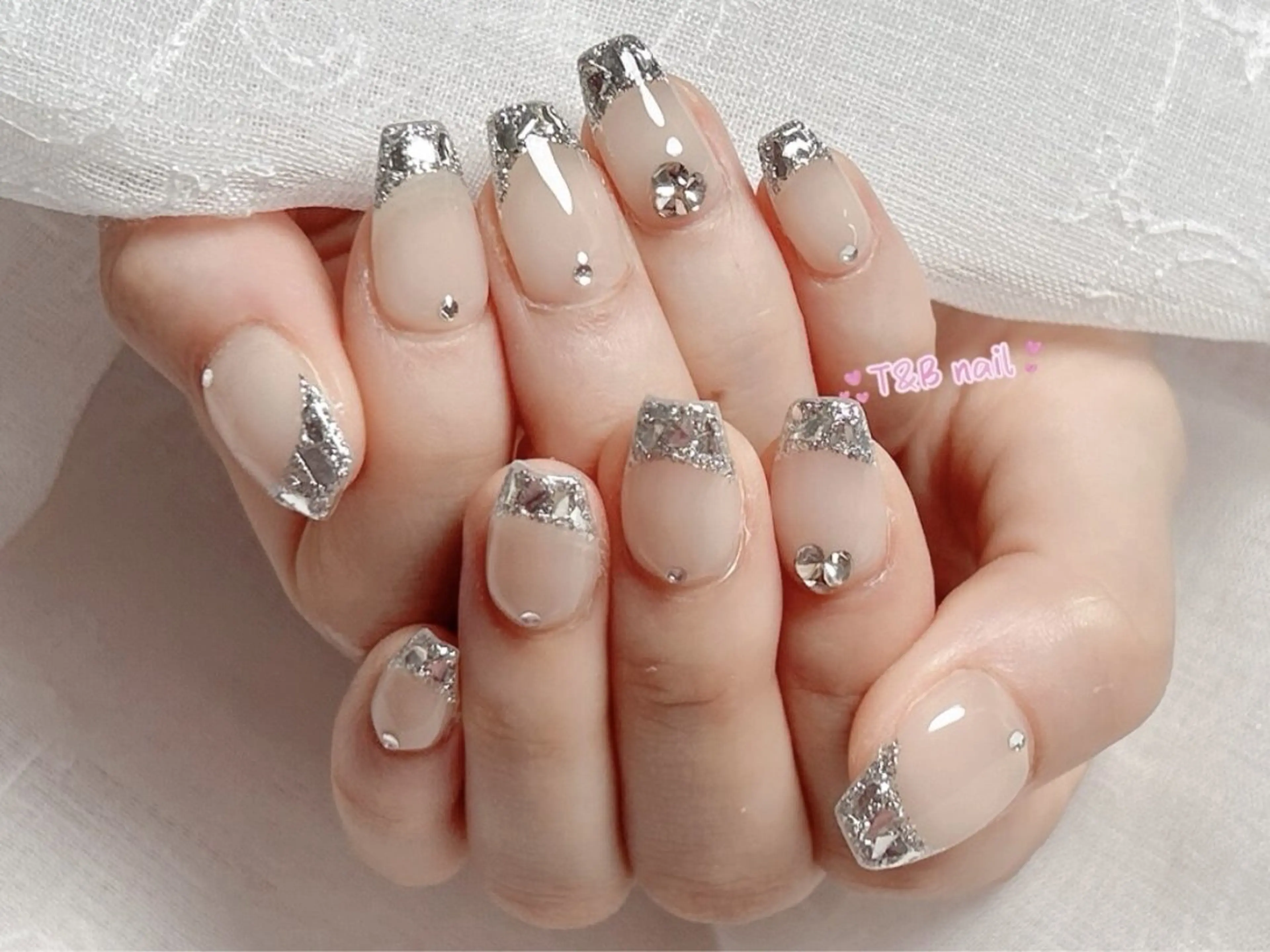 【限定モデル】【チップ長さだし】★ガラスフレンチ　¥12980yenの写真