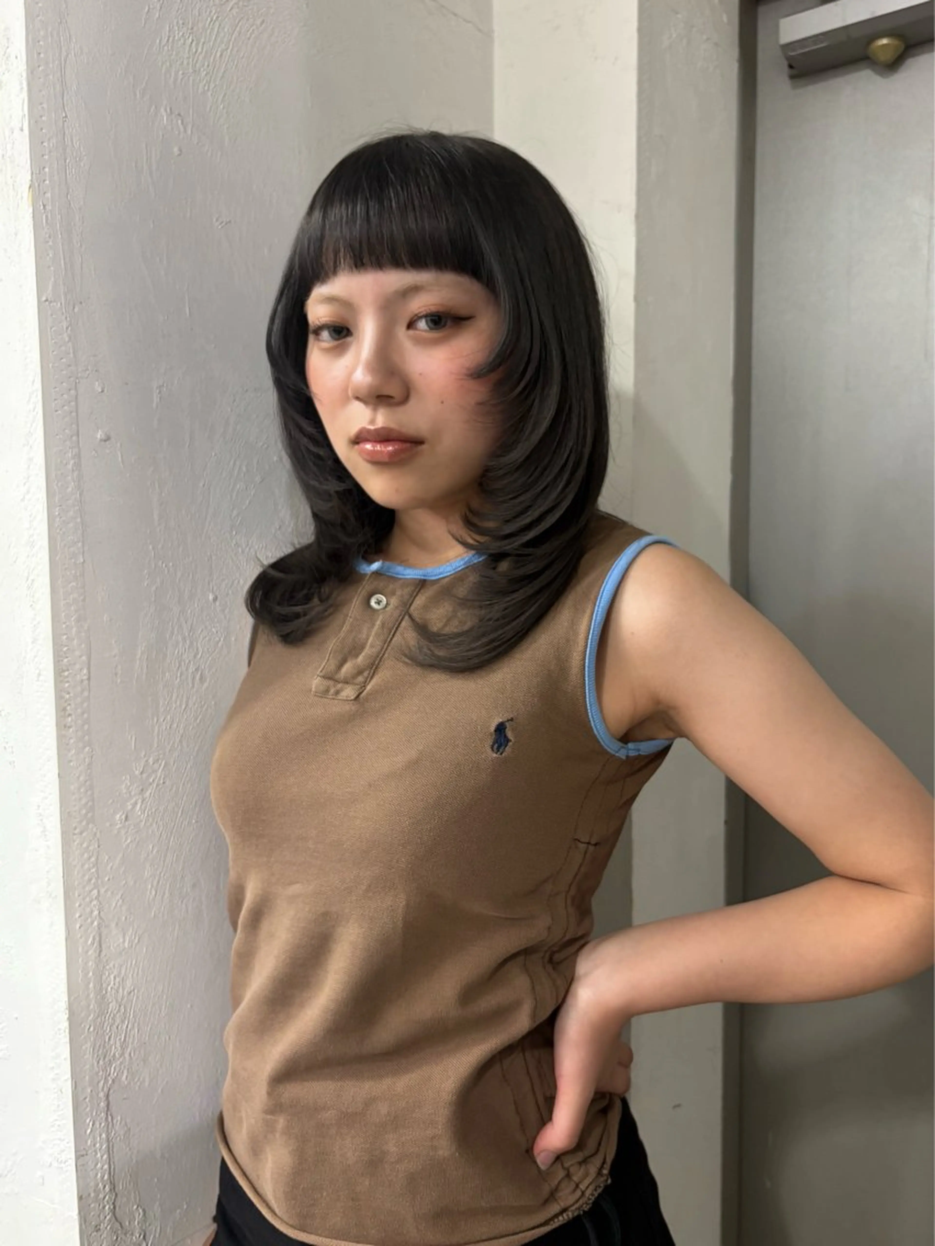 カラー ダークグレー ダークグレージュ グレージュ カット ヘアカラー トリートメント 🖤西嶋　桃花🖤 エクステ/レイヤーのヘアスタイル