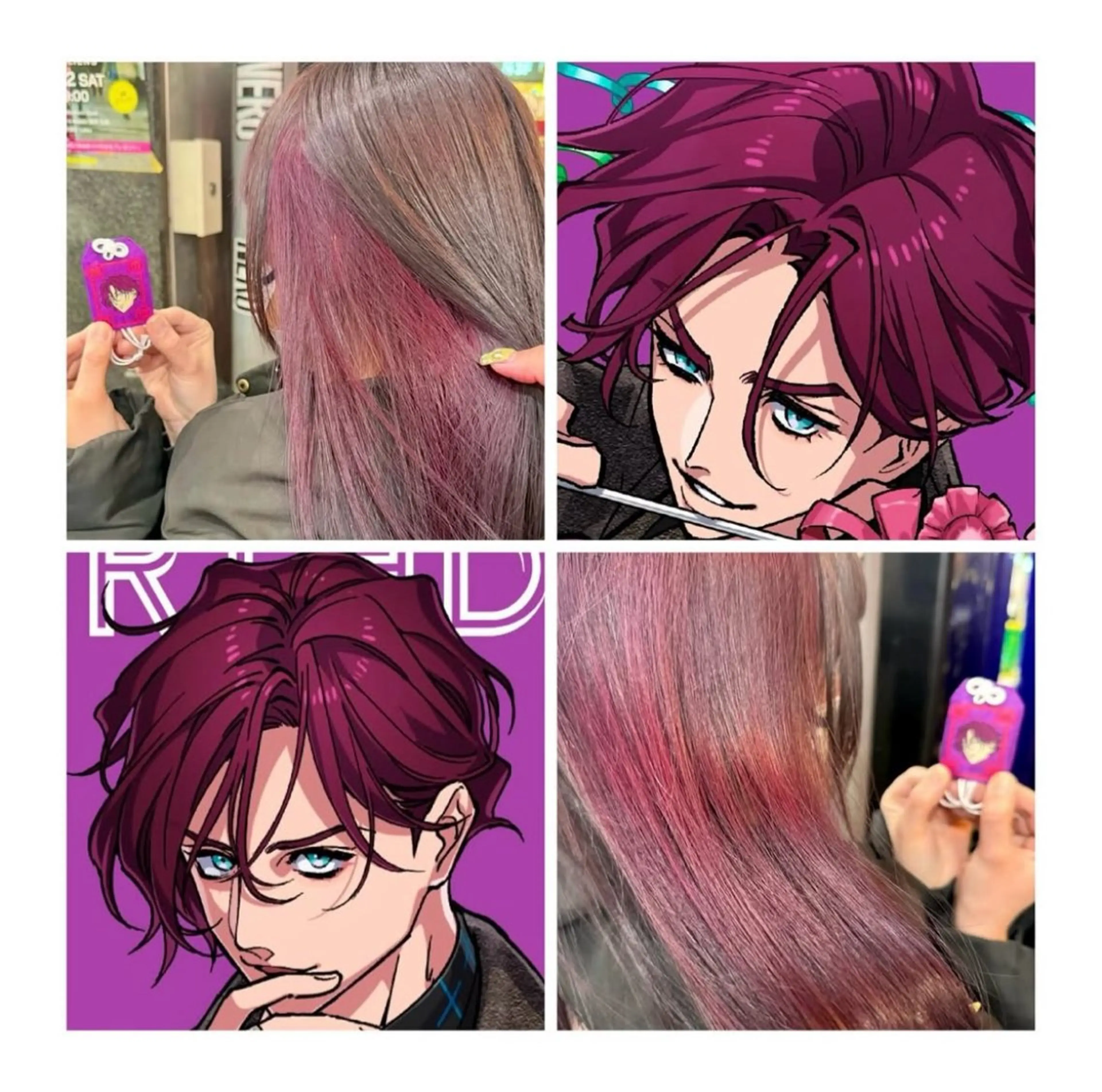 ミディアム カラー パープルカラー ヘアカラー TSUNO🦖 派手髪/オタク美容師のヘアスタイル