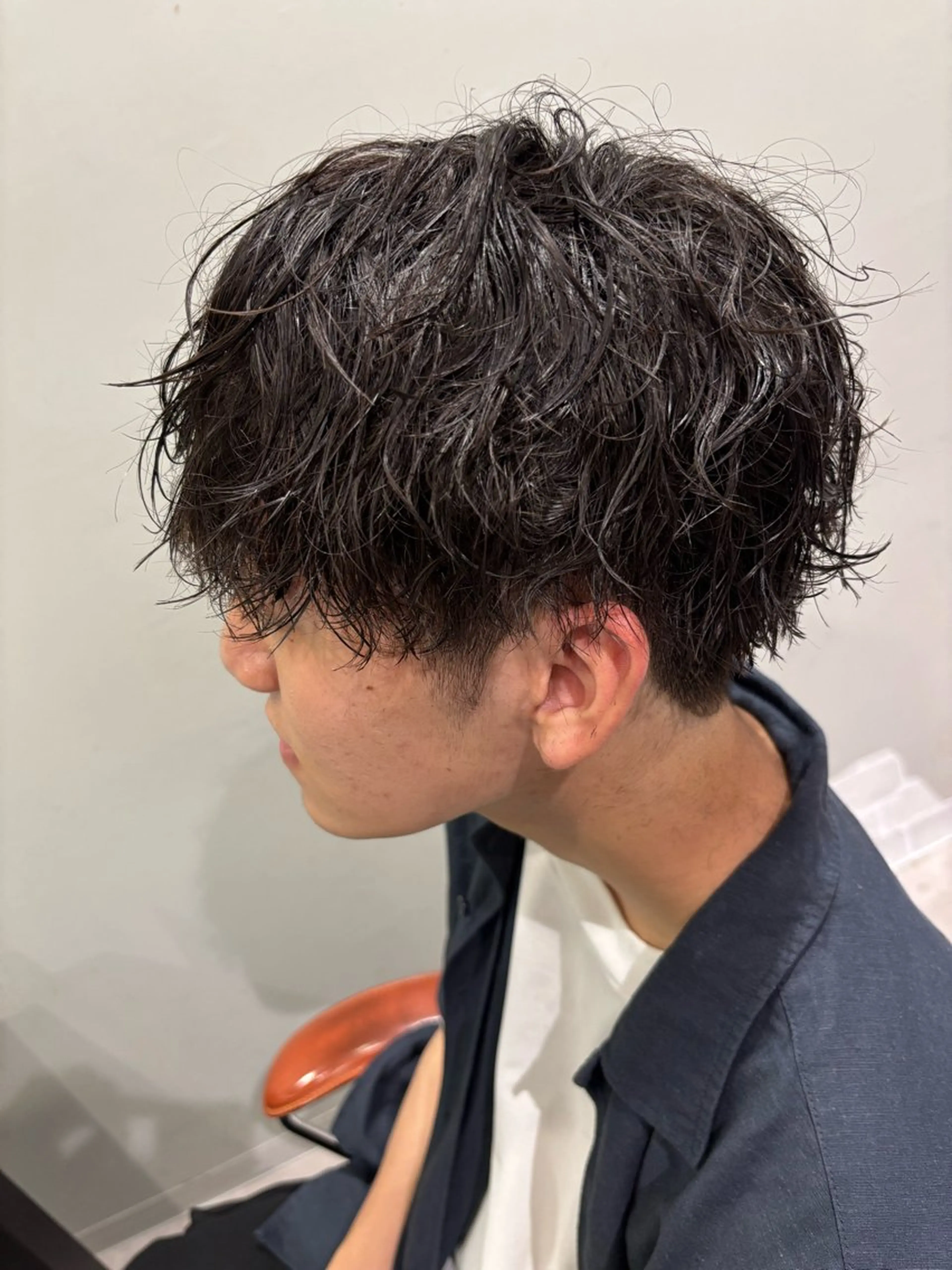 ミディアム パーマ メンズ ミディアムパーマ メンズパーマ カット パーマ トリートメント ヘアセット メンズ特化／韓国風 /江戸谷大晴のヘアスタイル