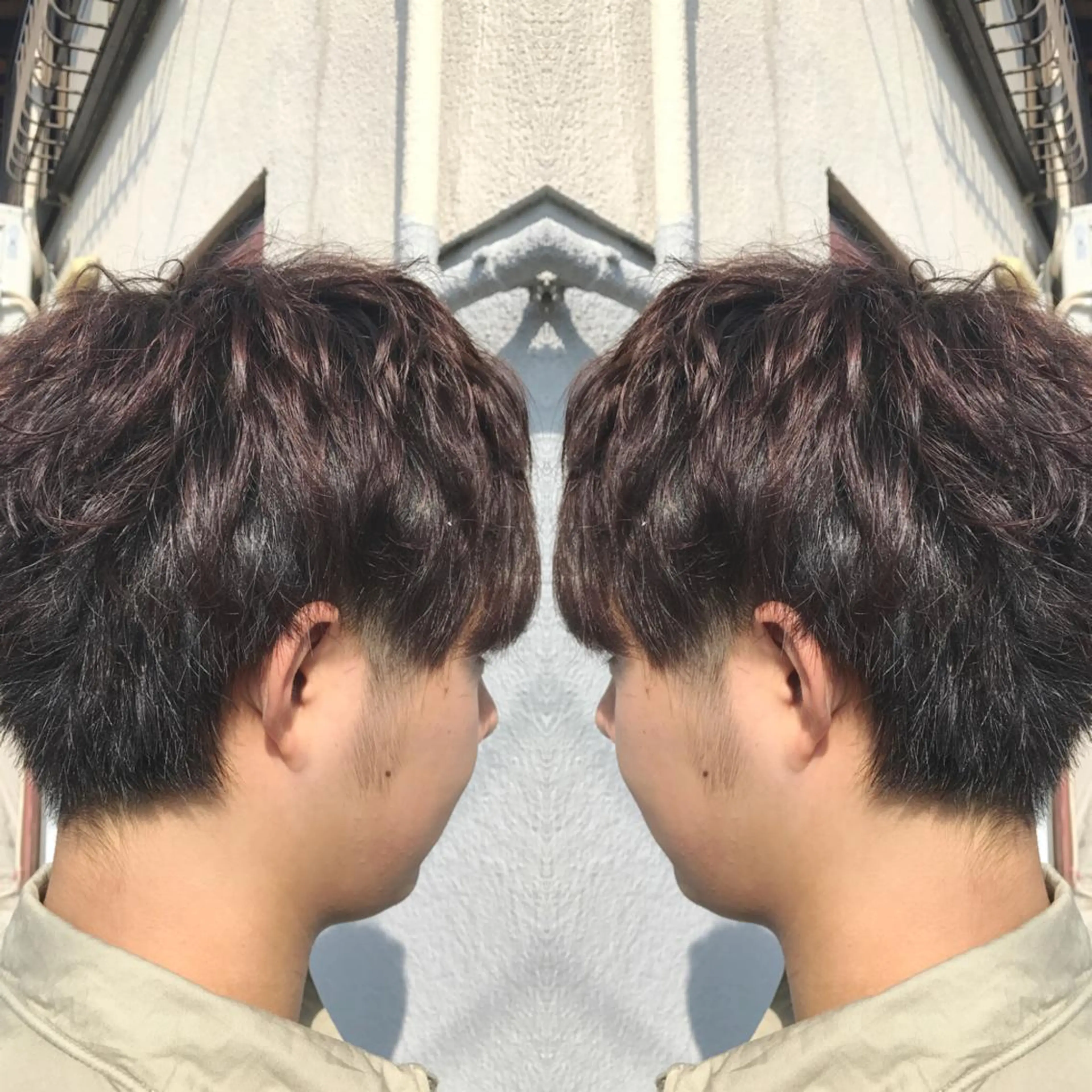 ショート カラー パーマ 重政 和樹のヘアスタイル