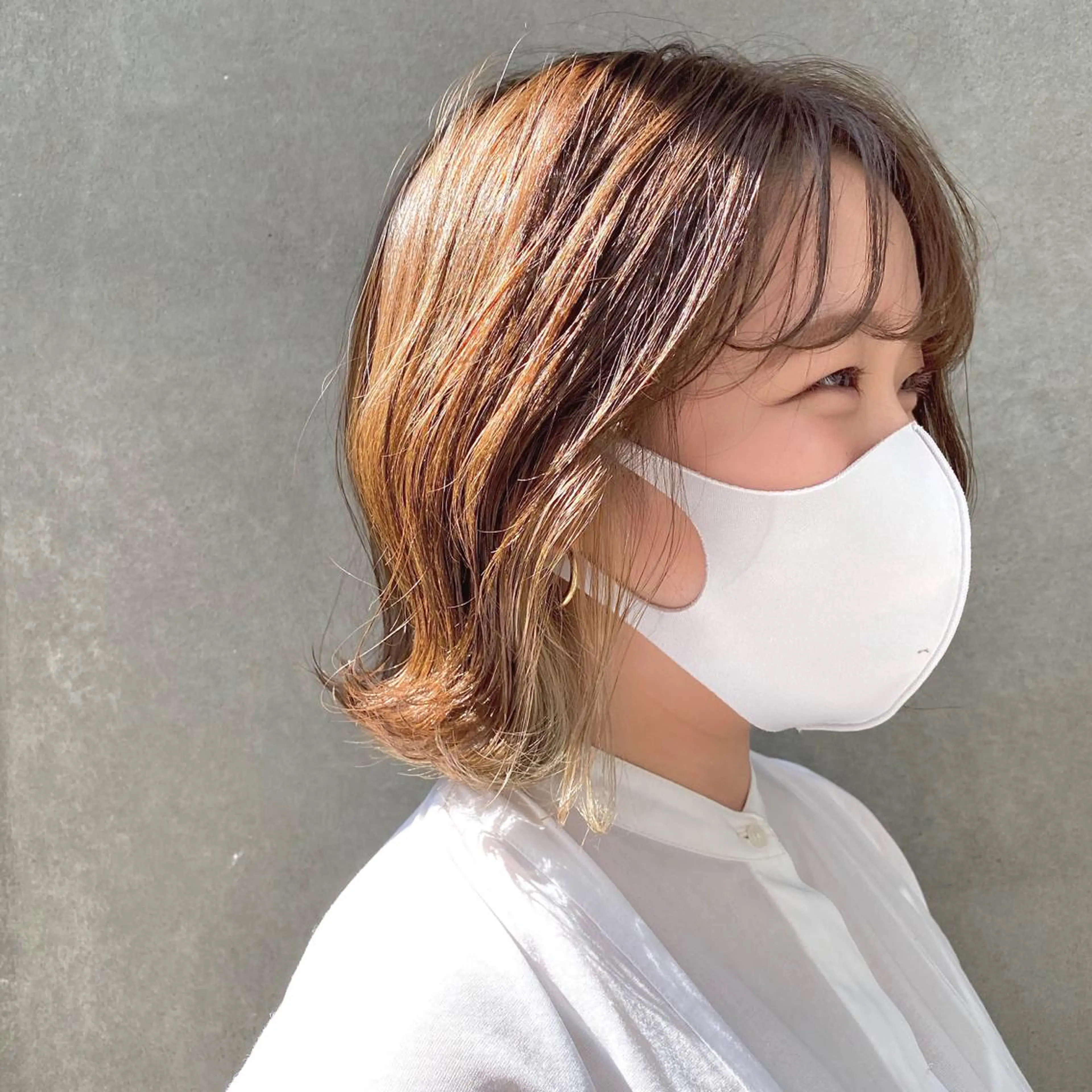 ミディアム カラー パーマ ヘアアレンジ 【ダメージレス施術】 【透明感】北村 拓也のヘアスタイル