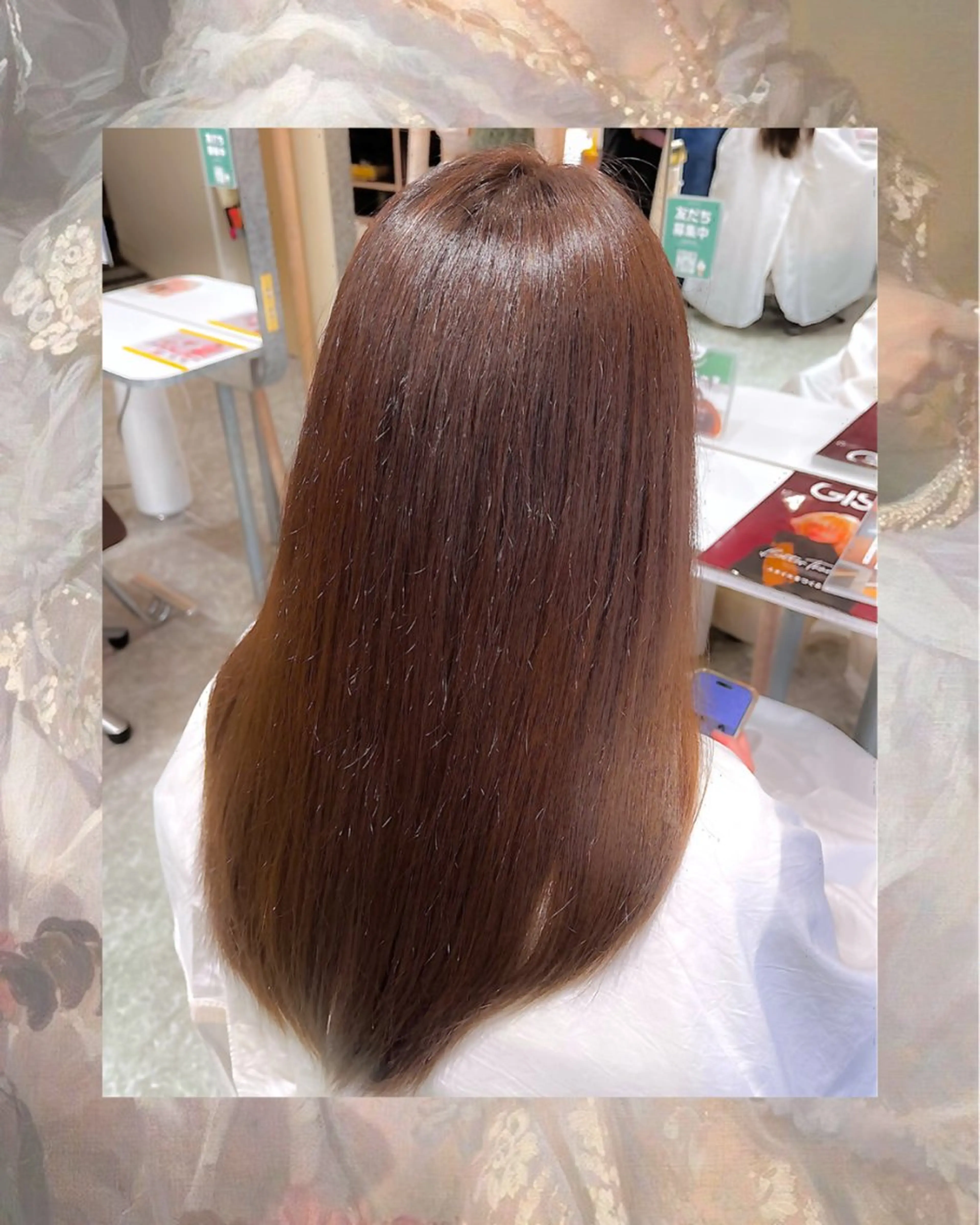 ロング カラー ブリーチ ブラウンカラー ショコラブラウン 透明感カラー ブリーチなしカラー ꧁꒰ঌ奈菜美໒꒱꧂ 箕面美容室のヘアスタイル