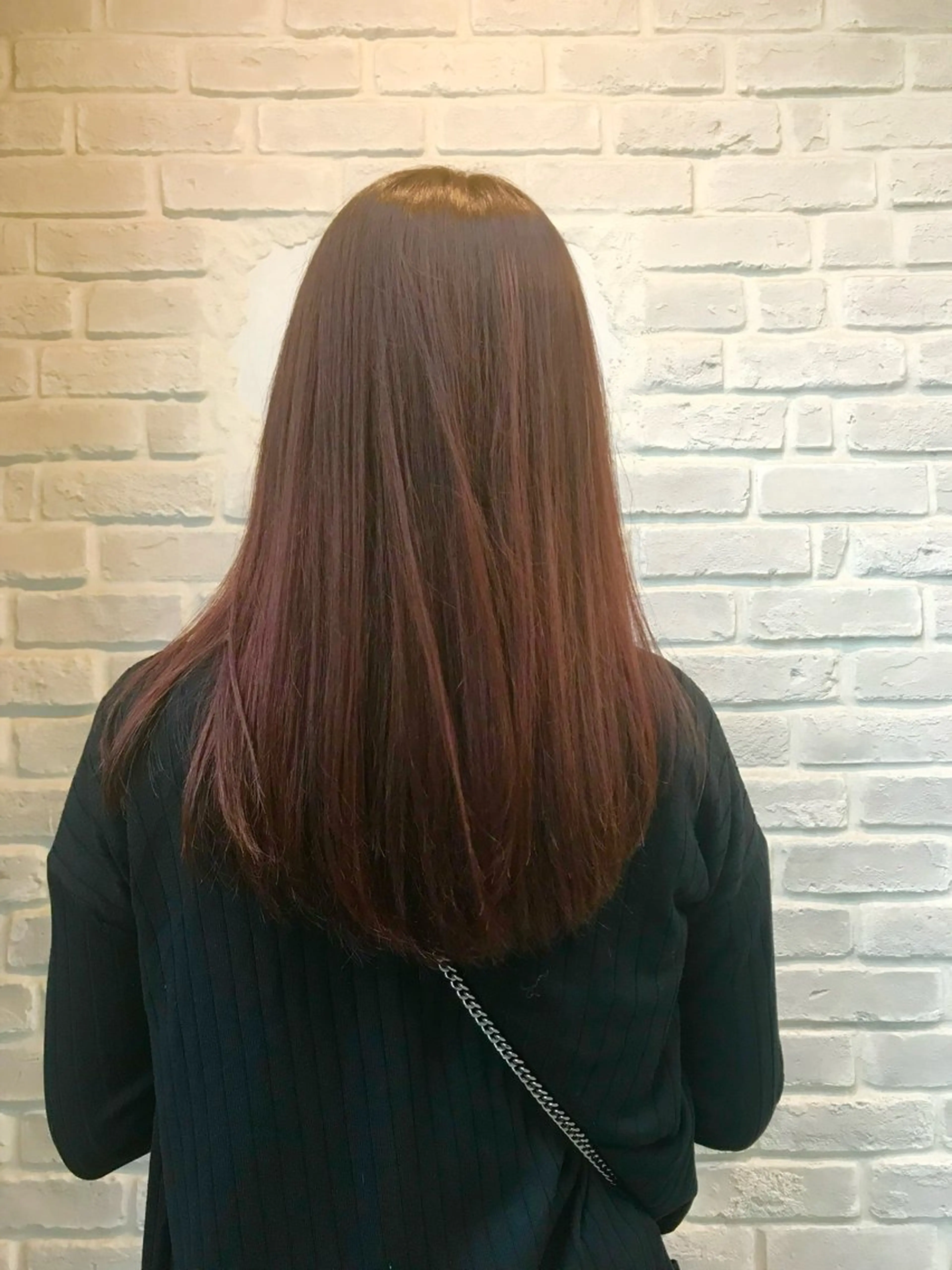 ロング カラー ピンクカラー ロング 長尾 桃佳のヘアスタイル