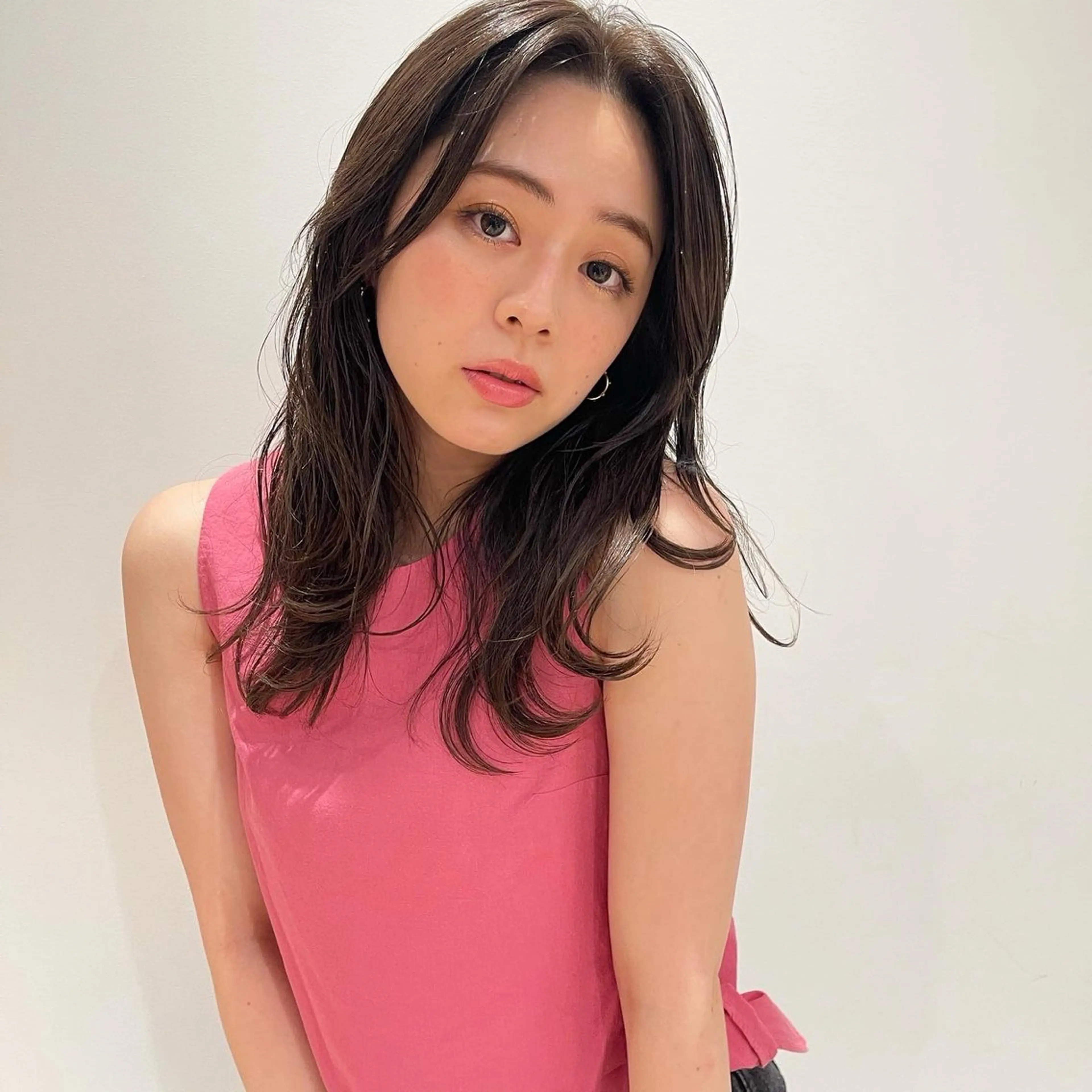 セミロング カラー パーマ ヘアアレンジ 韓国風ヘア カット VIVIE【ヴィヴィ】所属・髪質改善/韓国風 レイヤー/田村祐樹のヘアスタイル