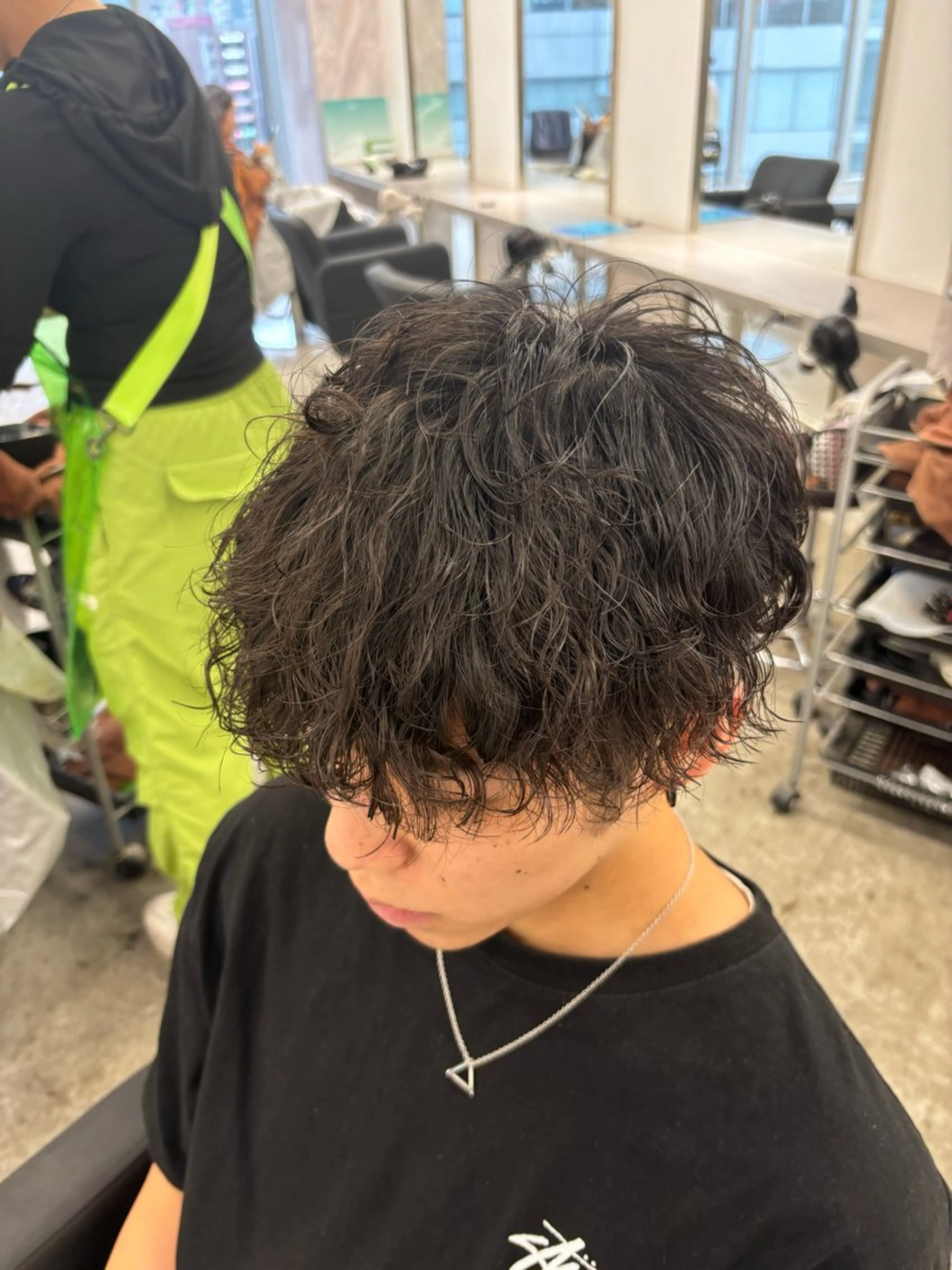 パーマ メンズ 波巻きパーマ パーマ&ブリーチ /飯牟田/GEAR.のヘアスタイル