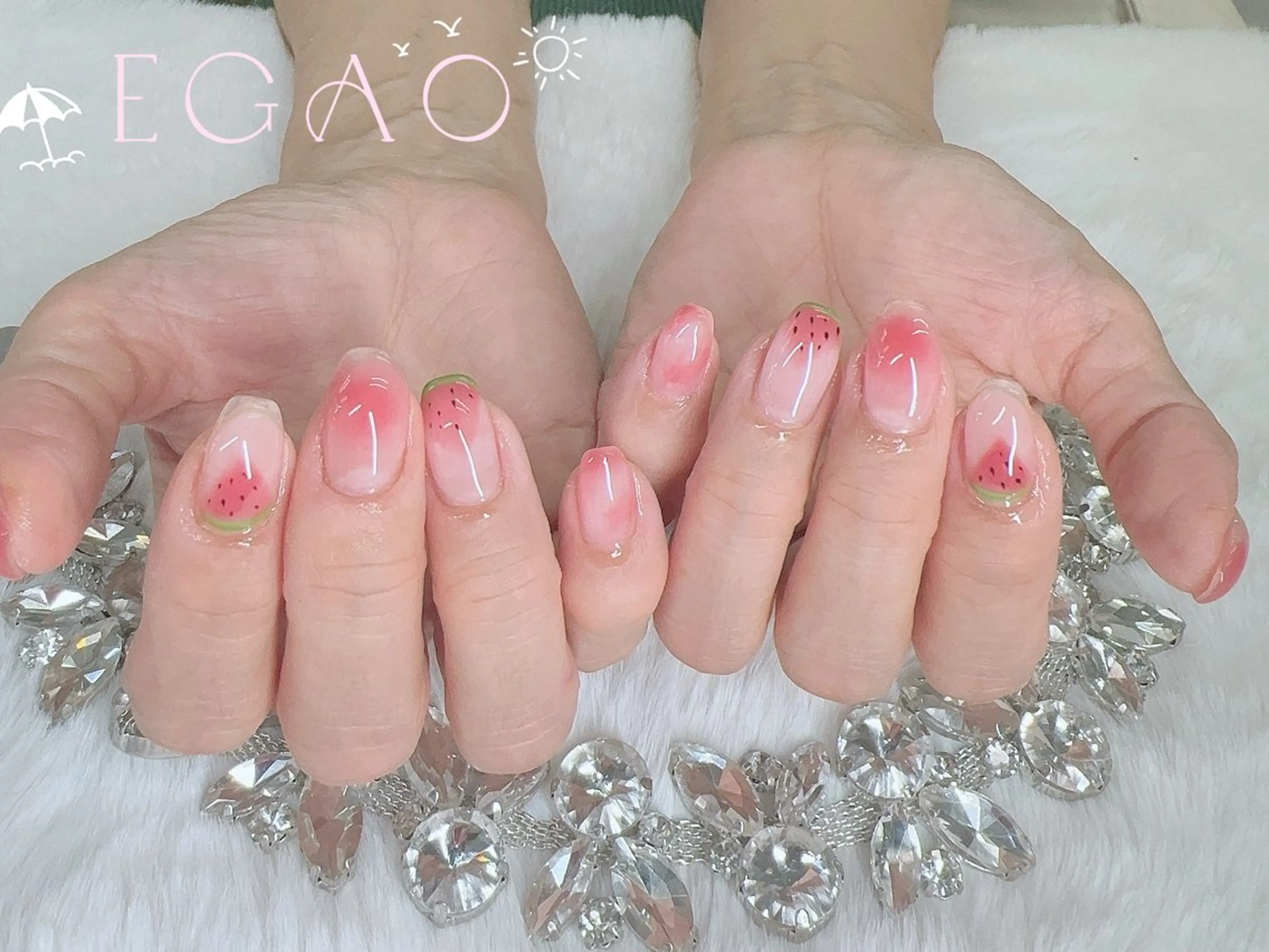 ネイル アートネイル フットネイル フレンチネイル ジェルネイル グラデーション Egao Nail錦糸町店のネイルデザイン