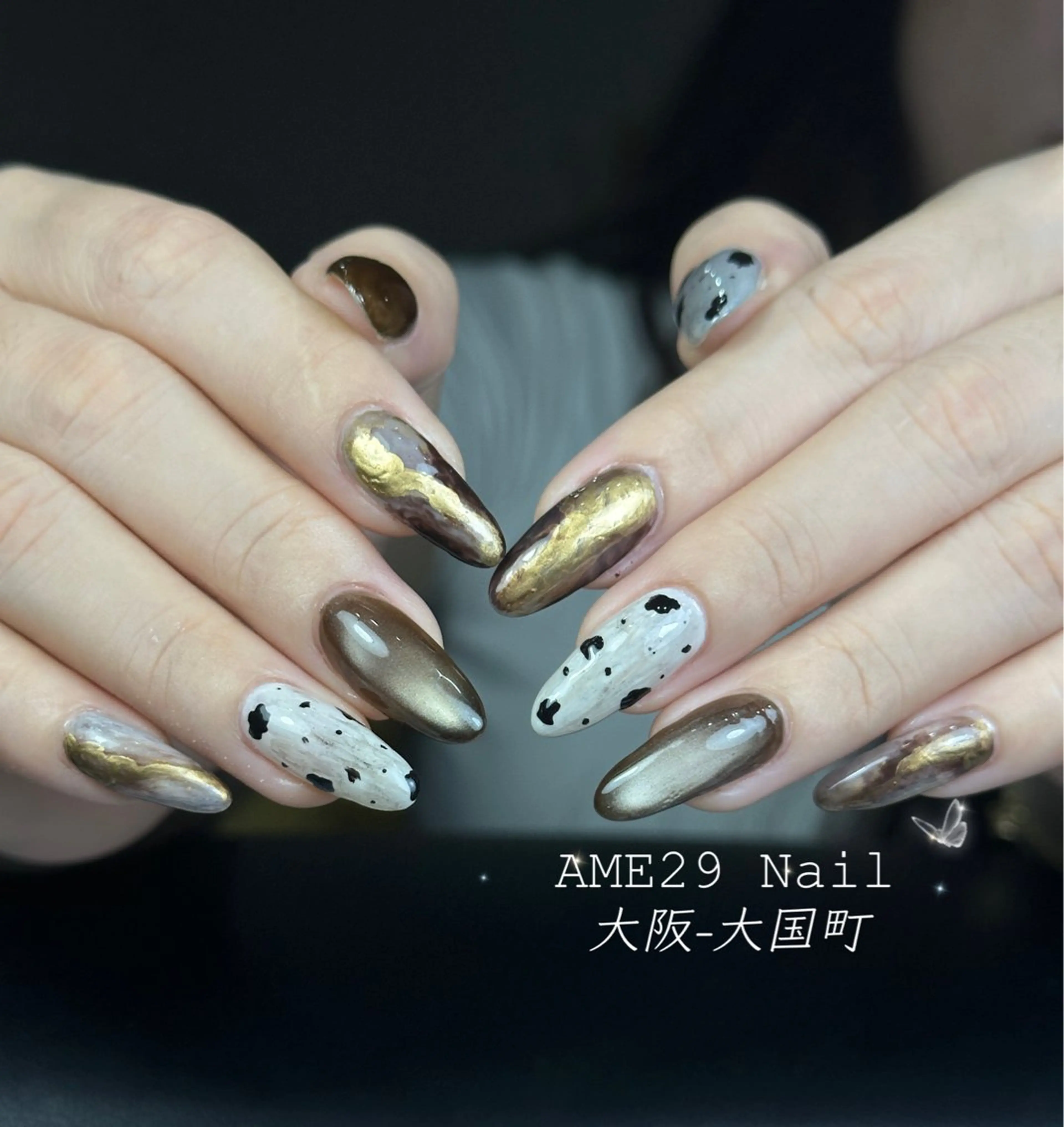 ネイル アートネイル ドット フラッシュネイル フレンチネイル グラデーション AME29 Nail ネイルサロンのネイルデザイン