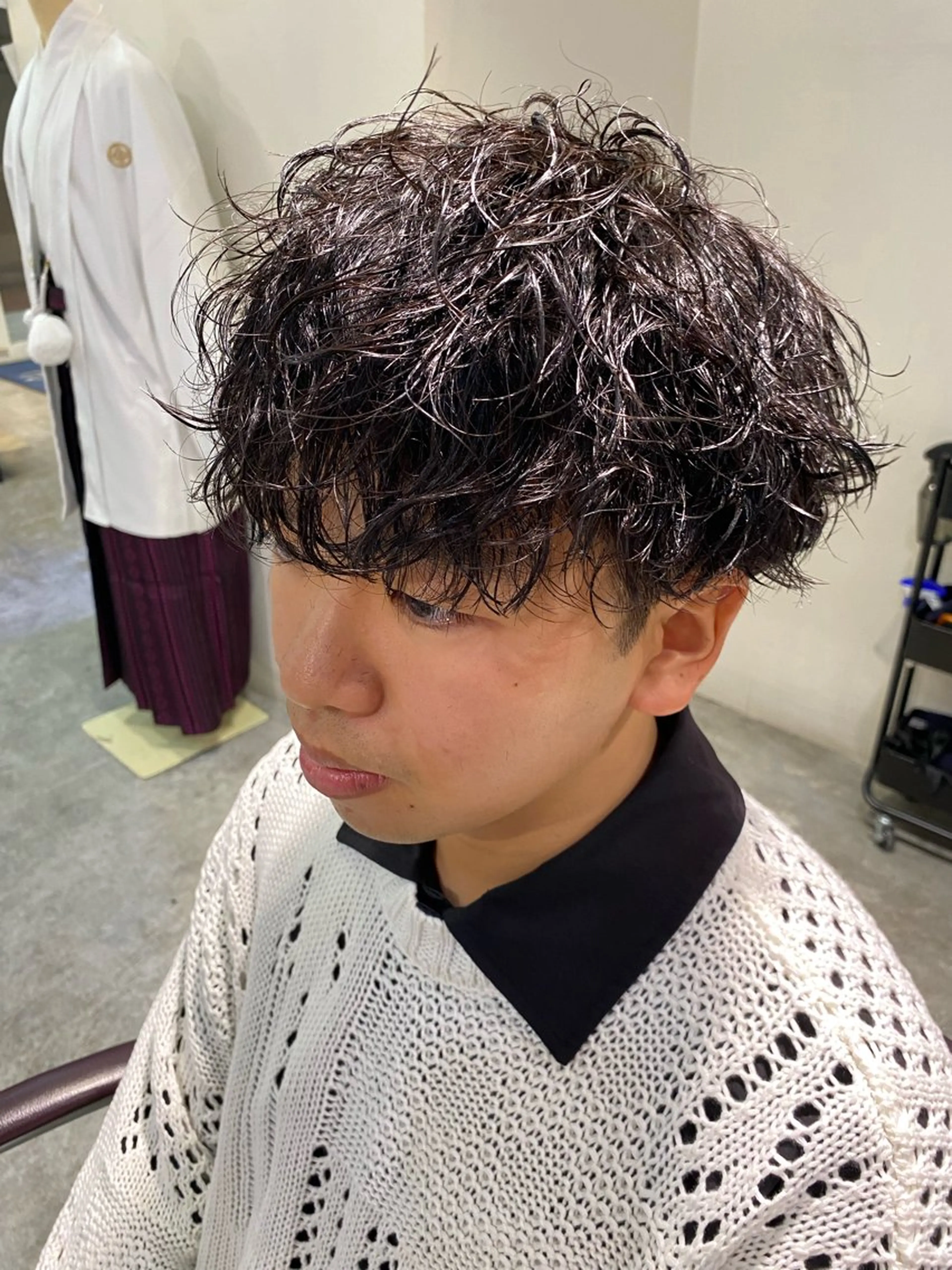 パーマ メンズ パーマ特化/フェザー パーマシャドウ/真生のヘアスタイル