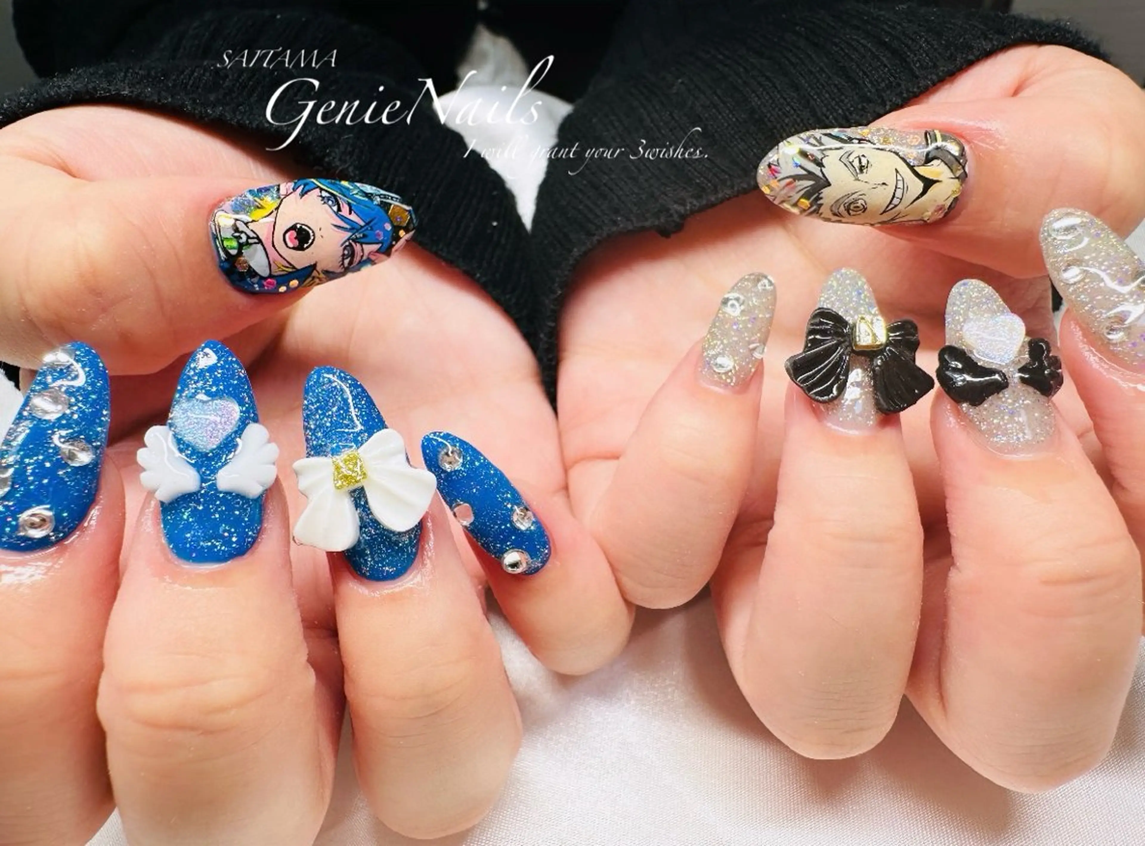 メンズ ネイル アニマル柄 アートネイル 長さ出し ロングネイル 持ち込み Genie Nailsのネイルデザイン