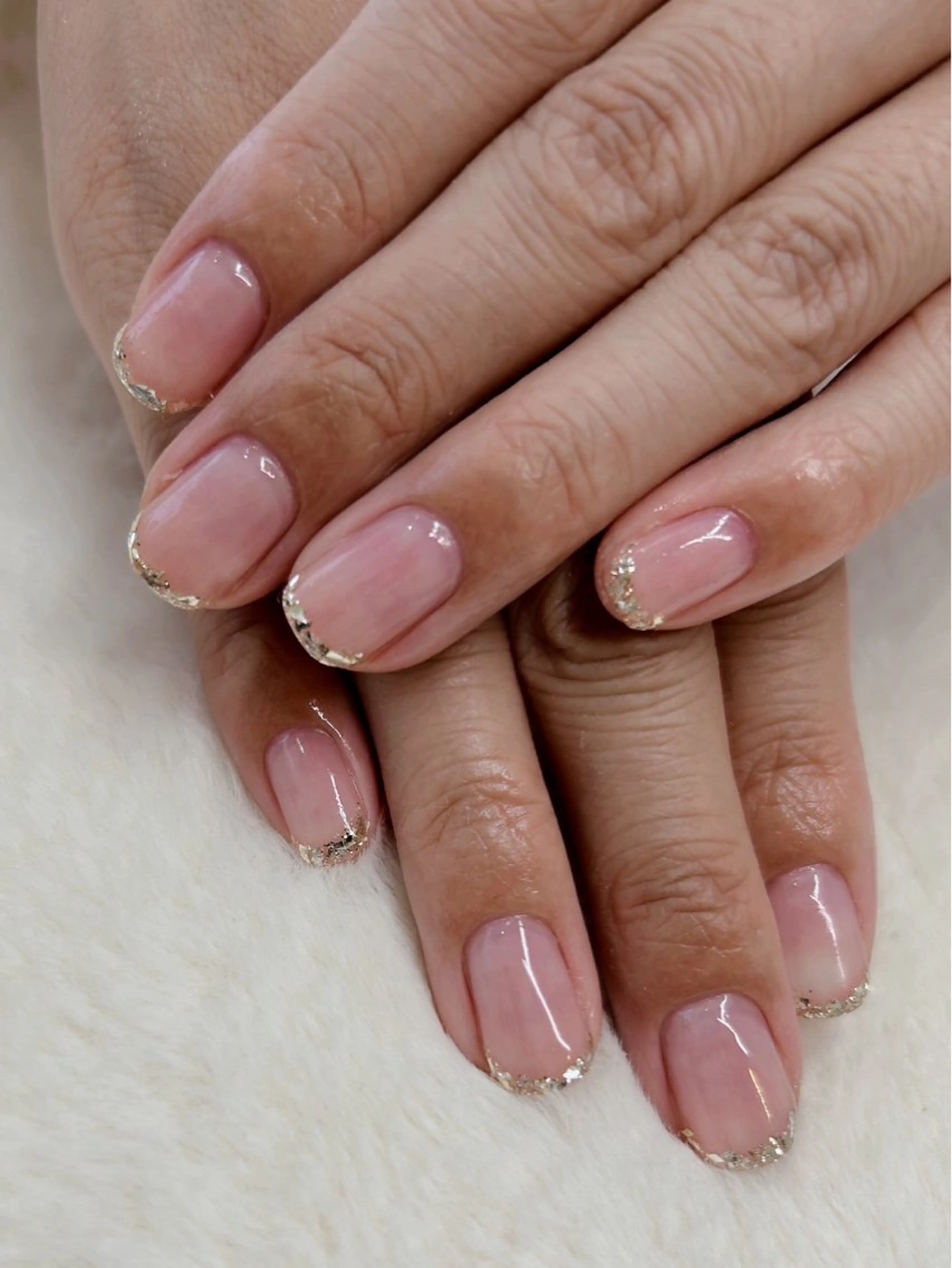 ネイル フレンチネイル ガラスフレンチ ハンドネイル ハンドケア 心斎橋Salon Epokkuのネイルデザイン