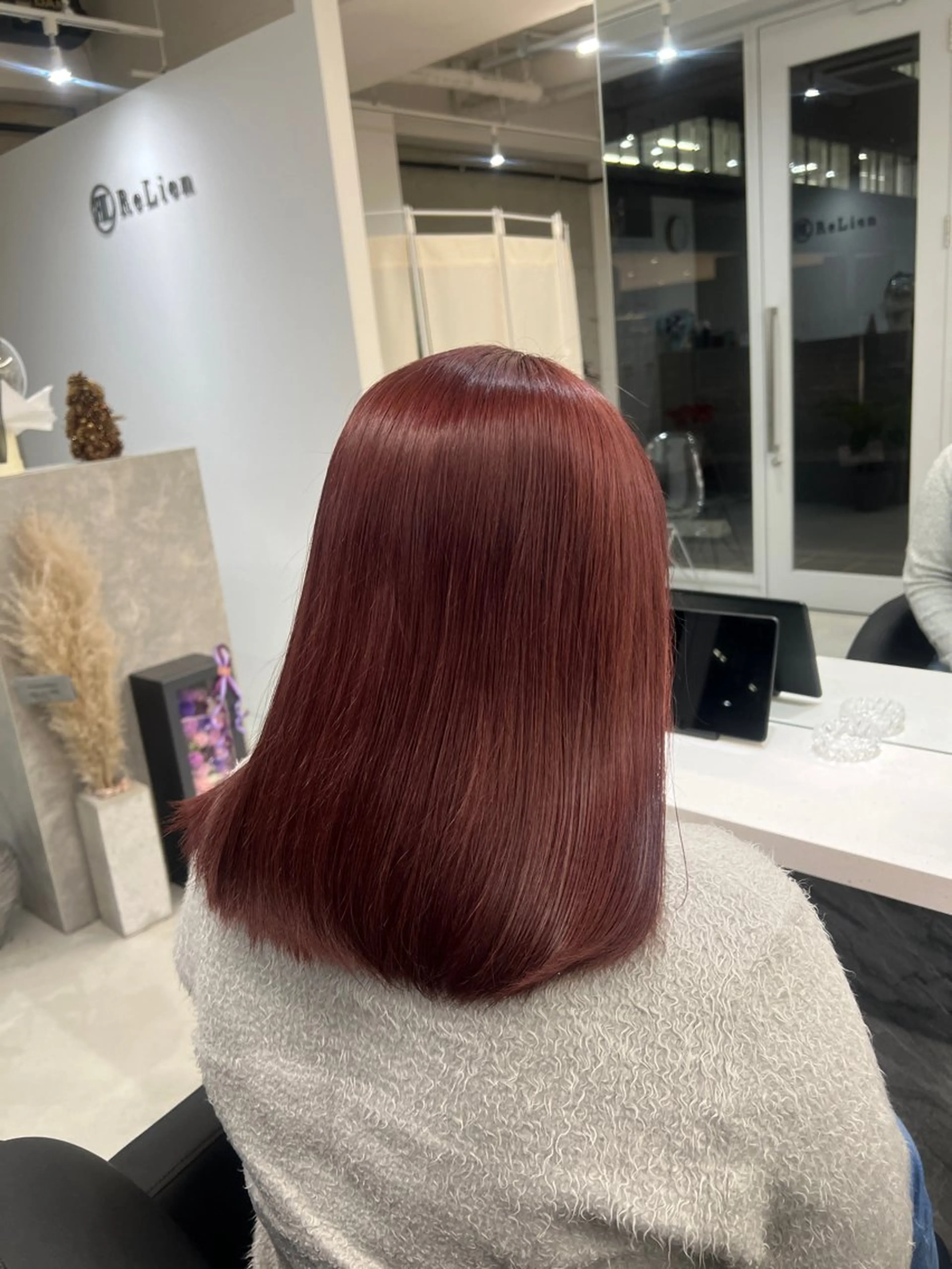 セミロング くせ毛 髪質改善 縮毛矯正 トリートメント 頓所 大昂のヘアスタイル