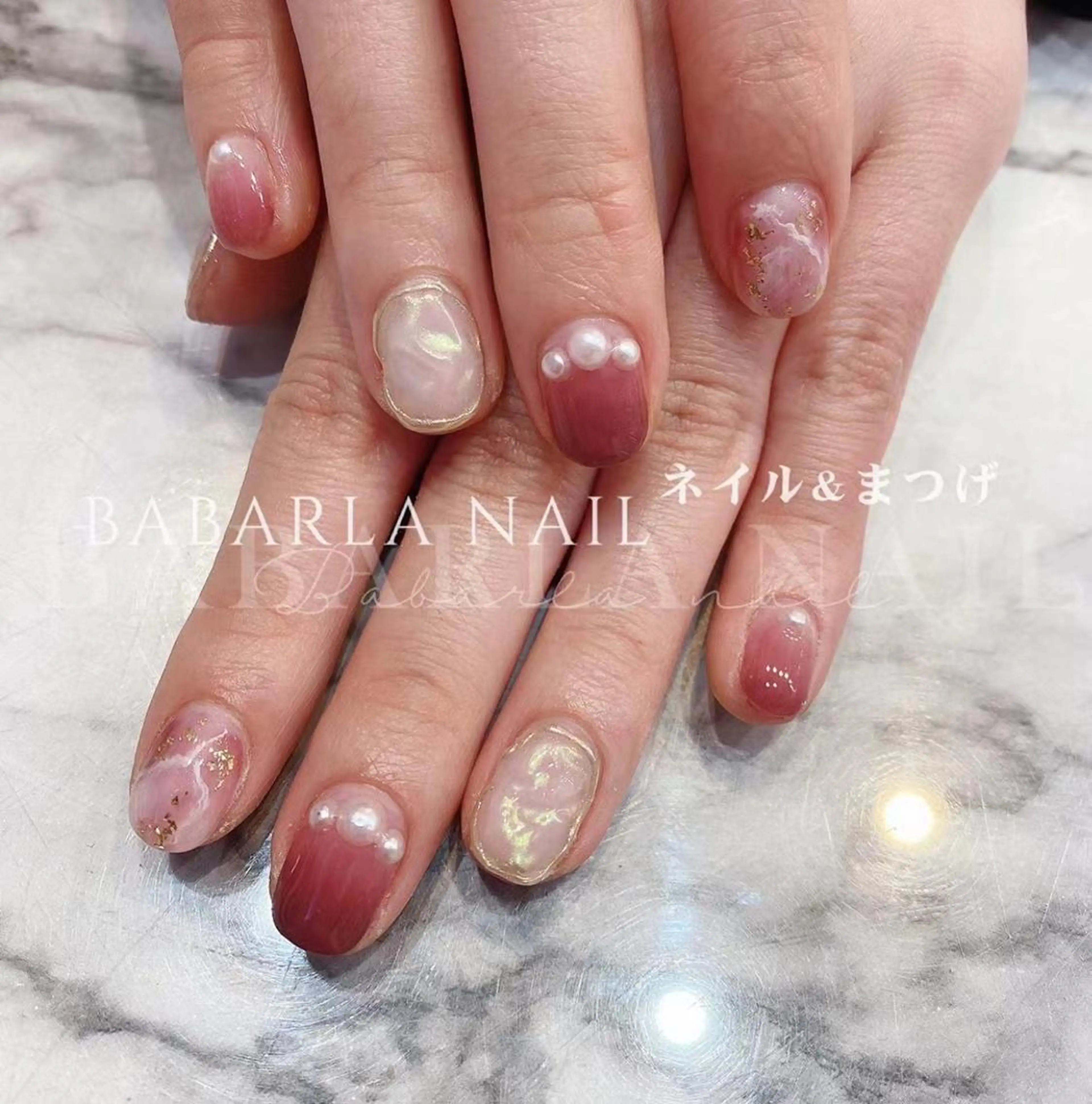 ネイル カジュアル ピンク Babarla Nailのネイルデザイン