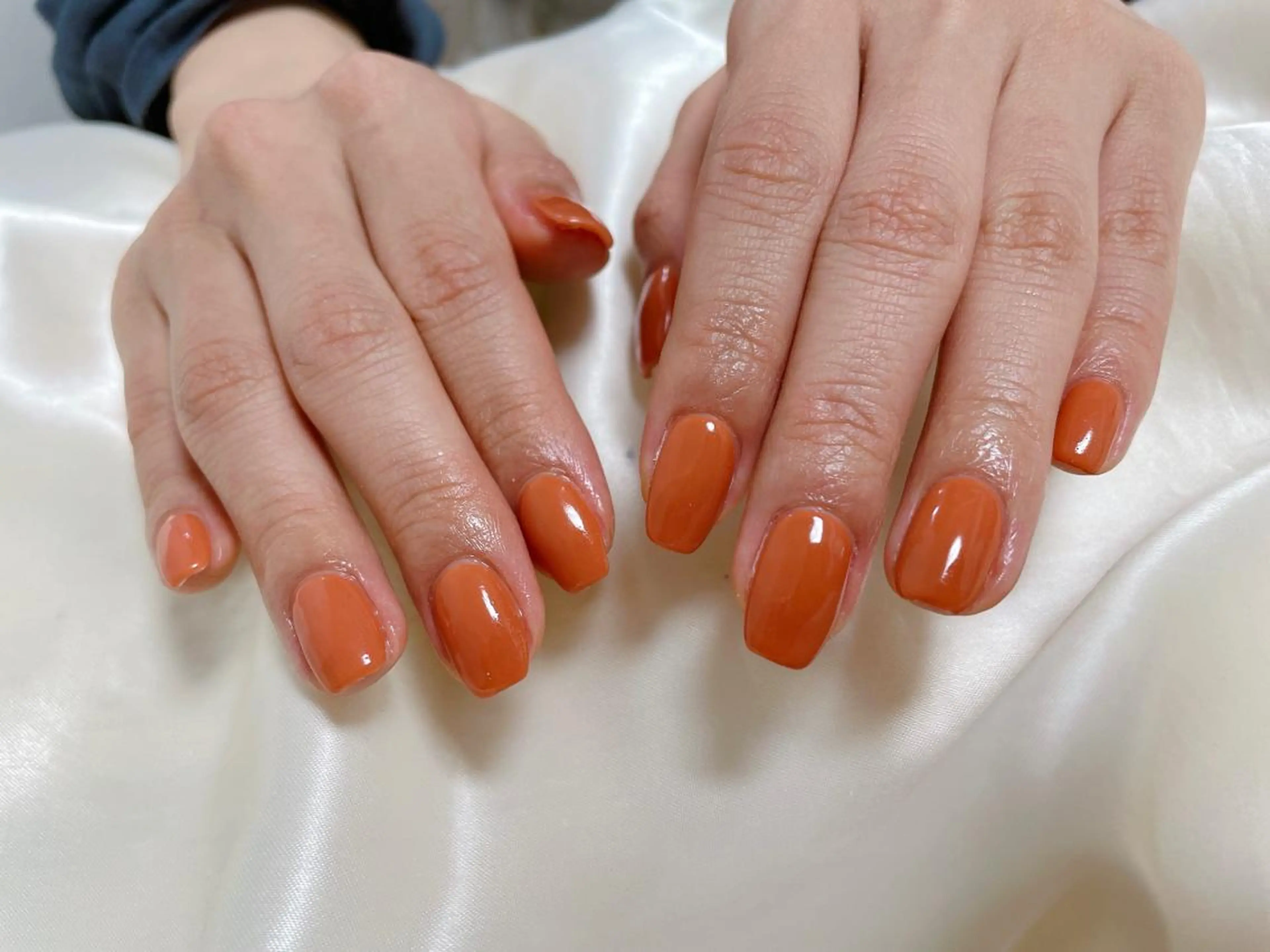 ネイル オレンジ kikinail 溝の口のネイルデザイン