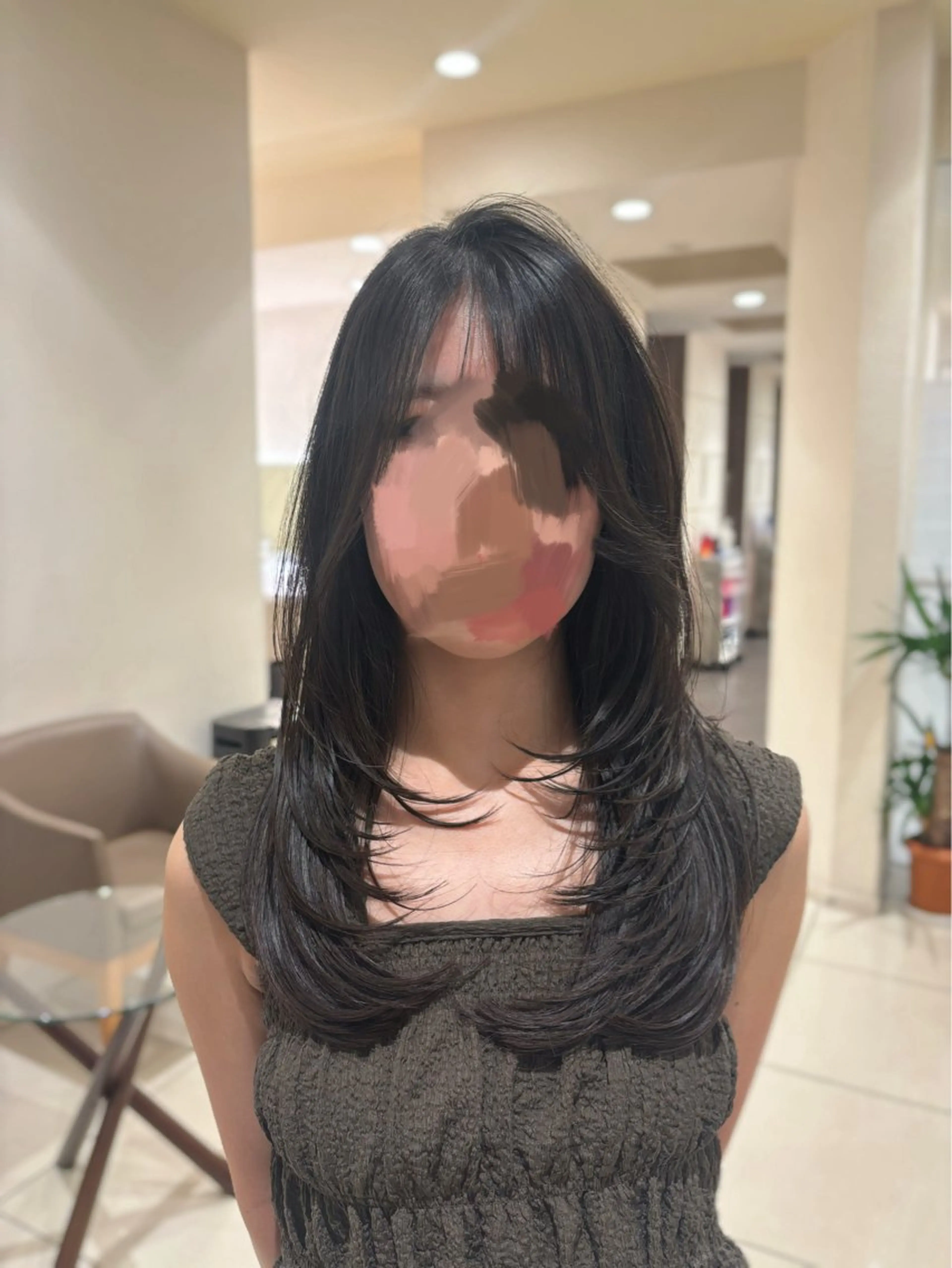 ロング 韓国レイヤー🪽 耳ツボジュエリーのヘアスタイル