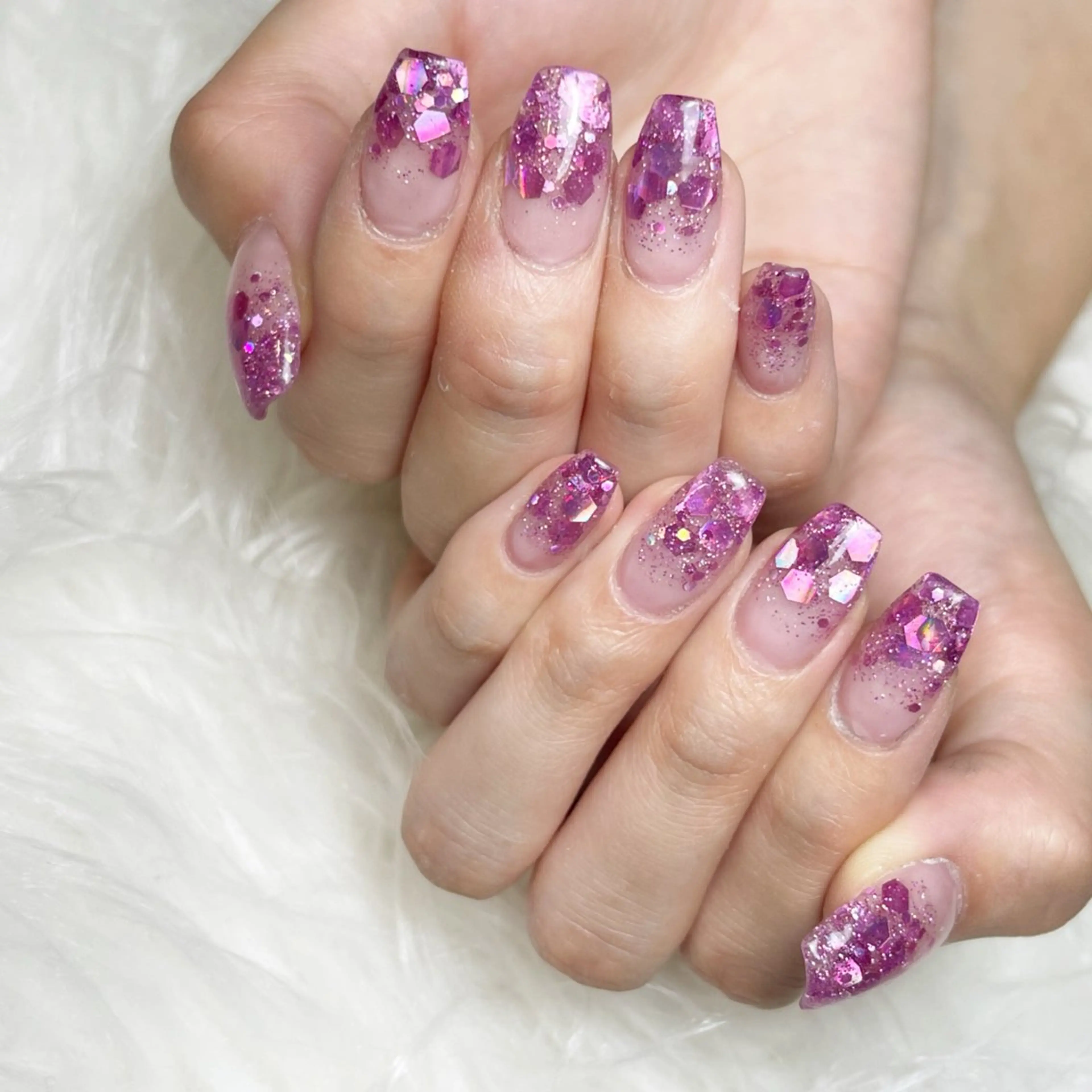 ネイル アートネイル フットネイル ジェルネイル グラデーション キラキラネイル Y nail なんば堀江店のネイルデザイン