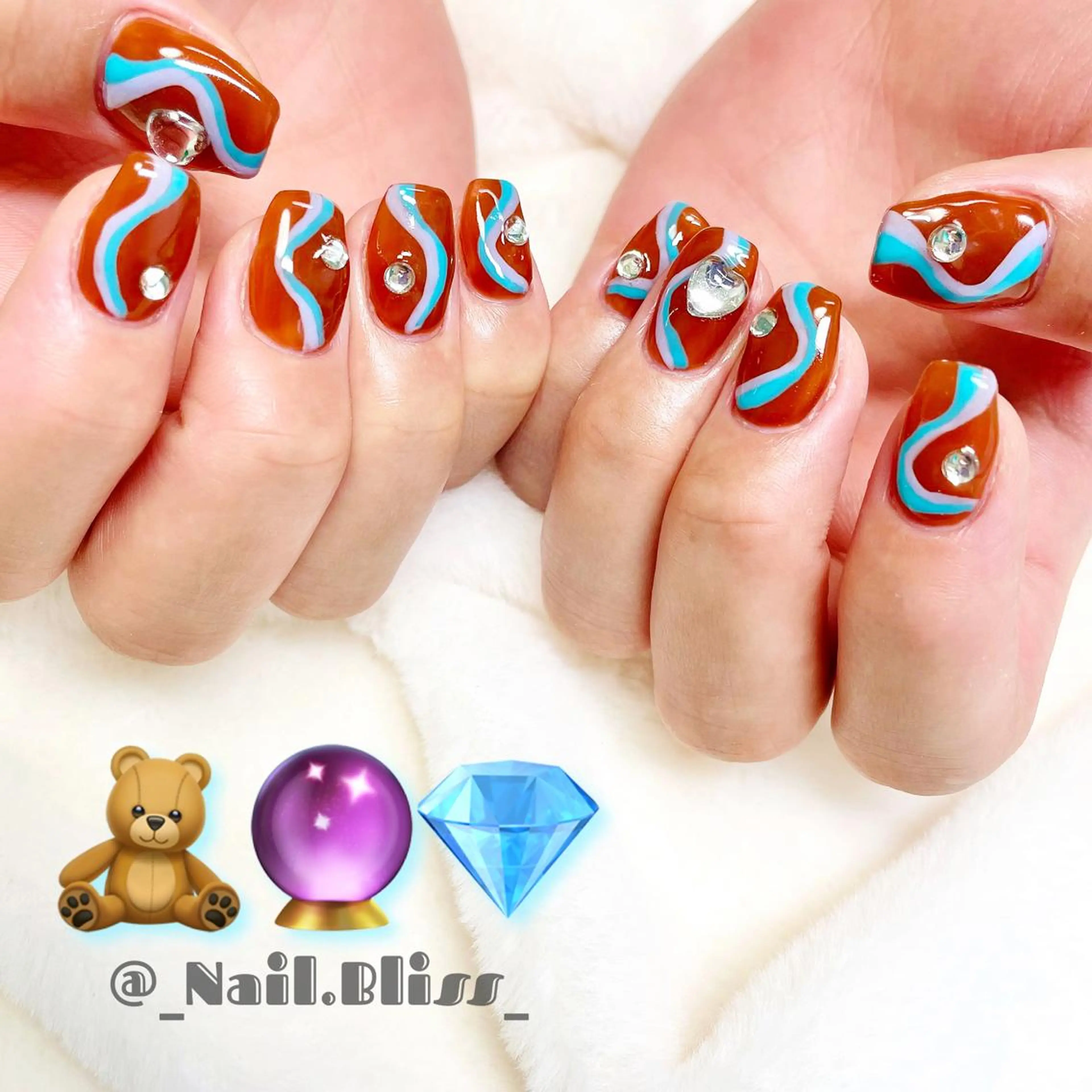 ネイル ブラウン ハンドネイル NAIL BLISSのネイルデザイン