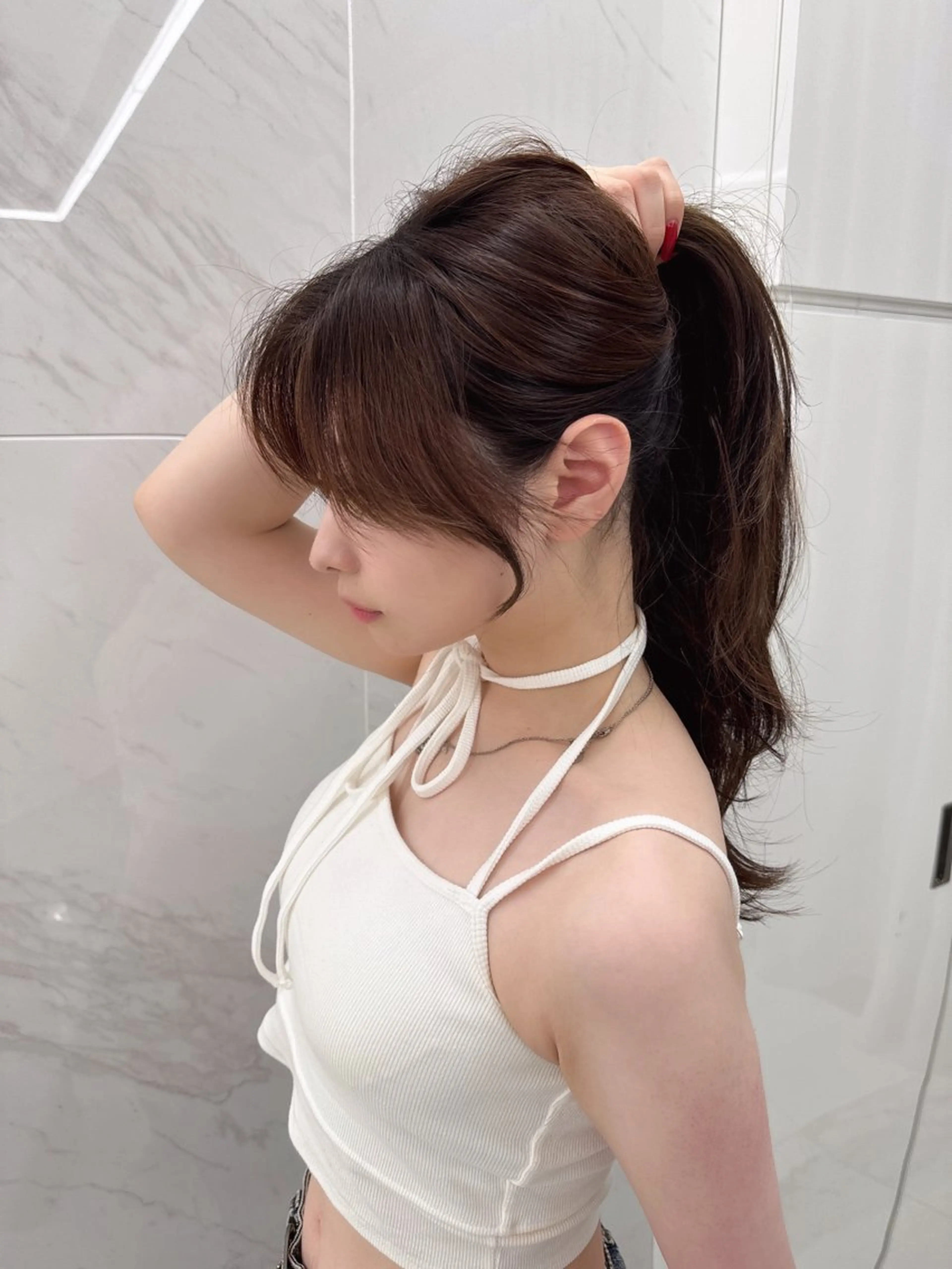 ロング のり🐼顔まわり/ 韓国/レイヤーカットのヘアスタイル