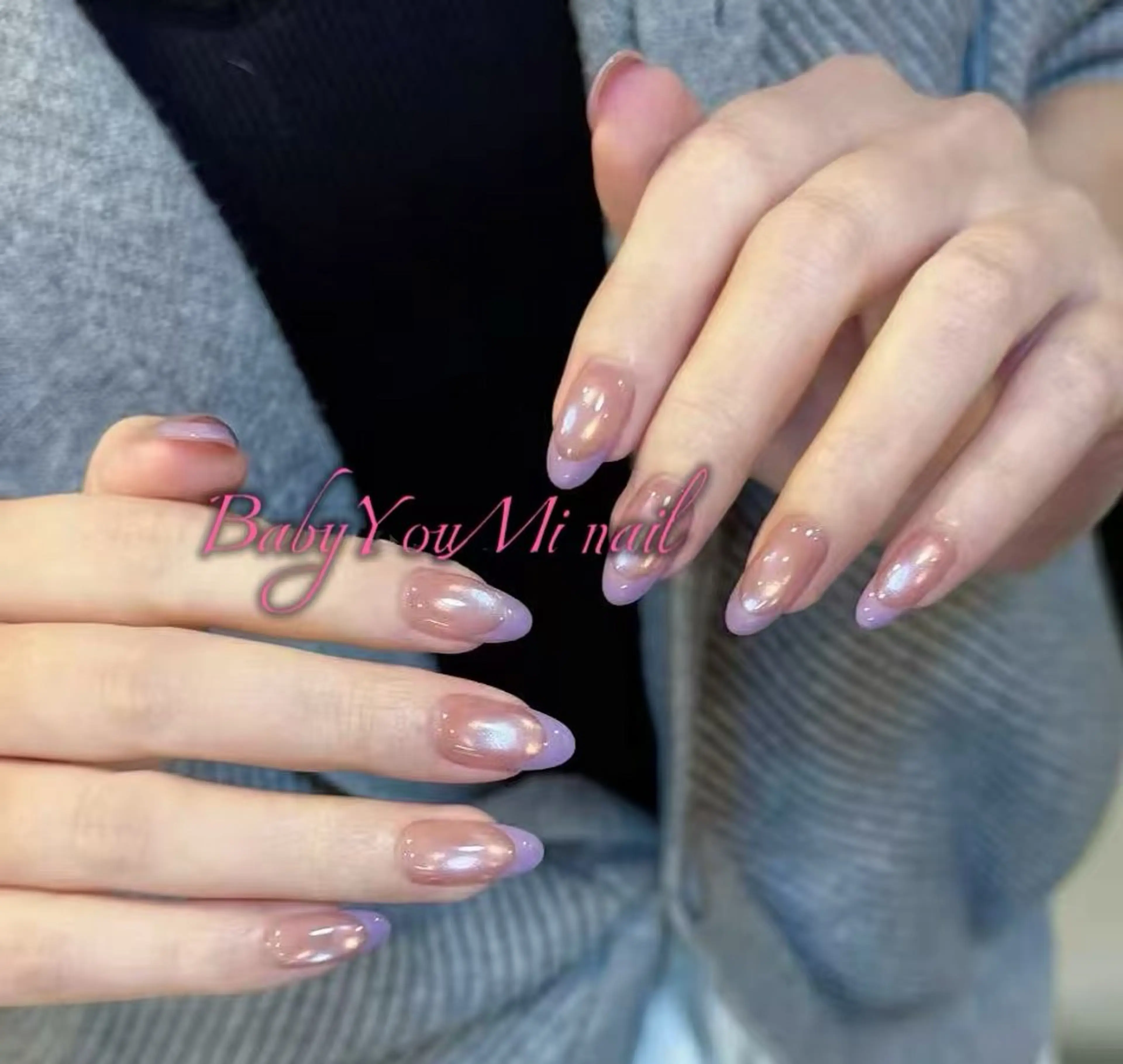 ネイル オーロラネイル フラワーネイル フットネイル フレンチネイル ジェルネイル ハンドネイル BabyYouMi nailのネイルデザイン