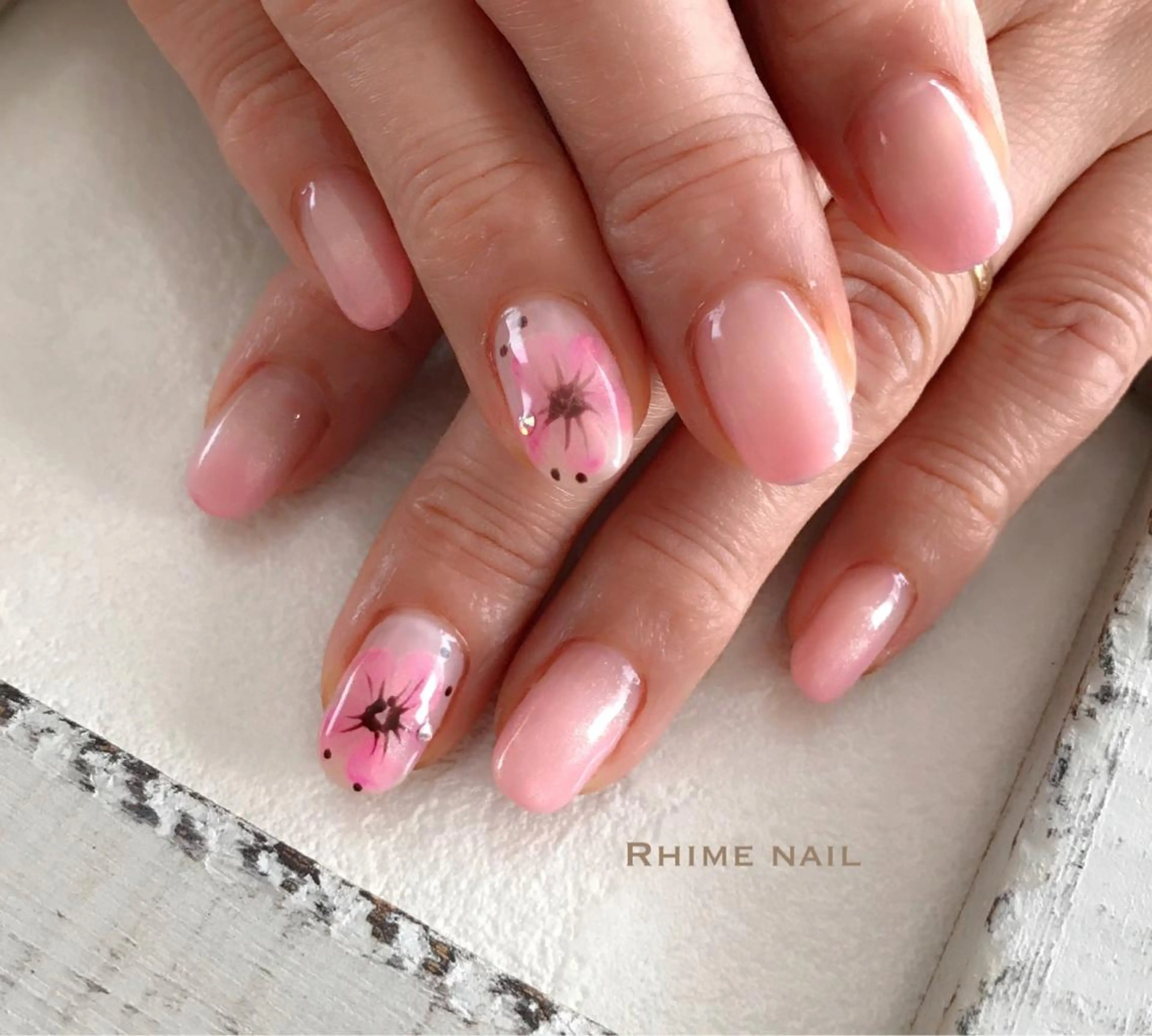 ネイル アートネイル フラワーネイル フットネイル ジェルネイル ニュアンスネイル Rhime nail ライムネイルのネイルデザイン