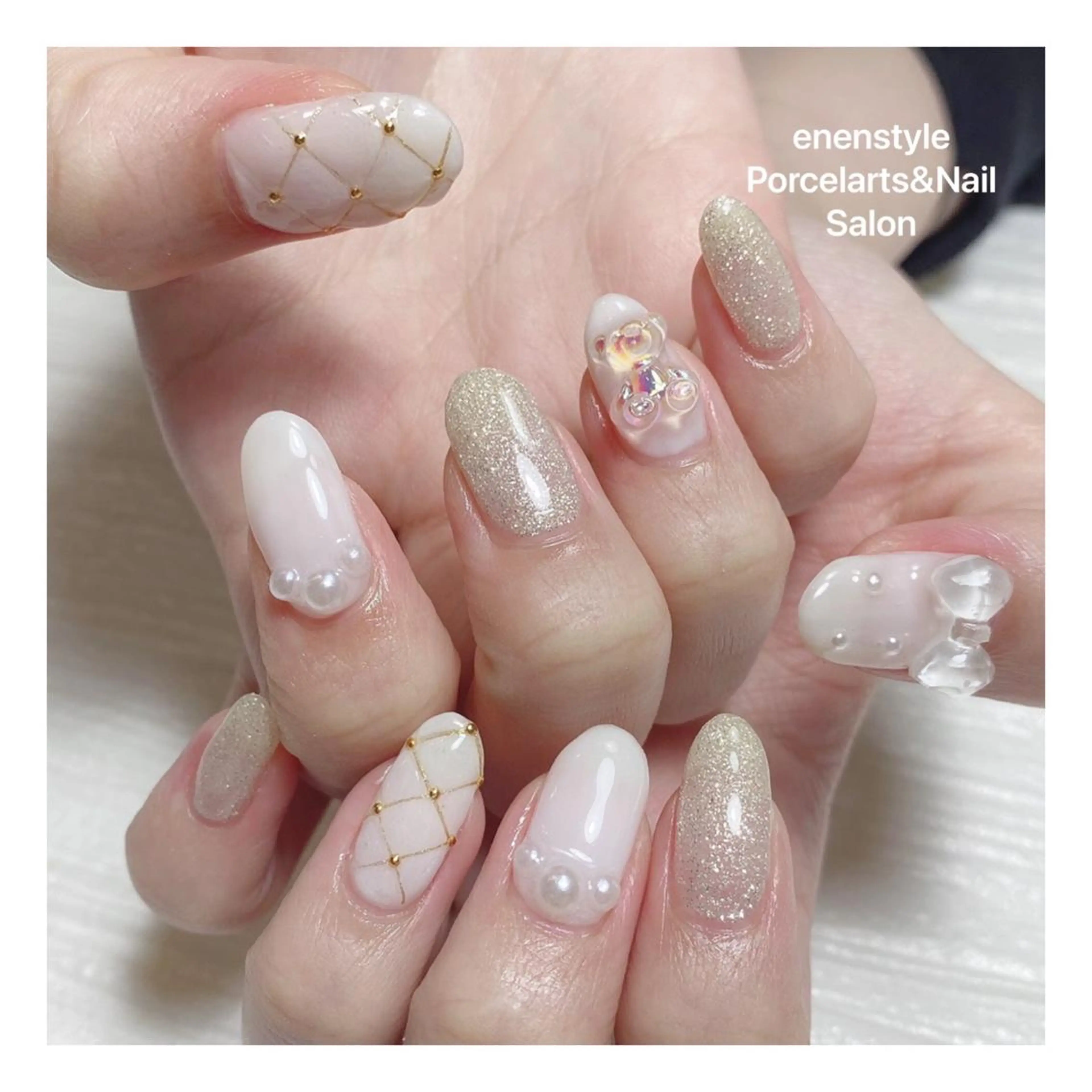 ミディアム ネイル ハンドネイル 👑enen style👑のネイルデザイン