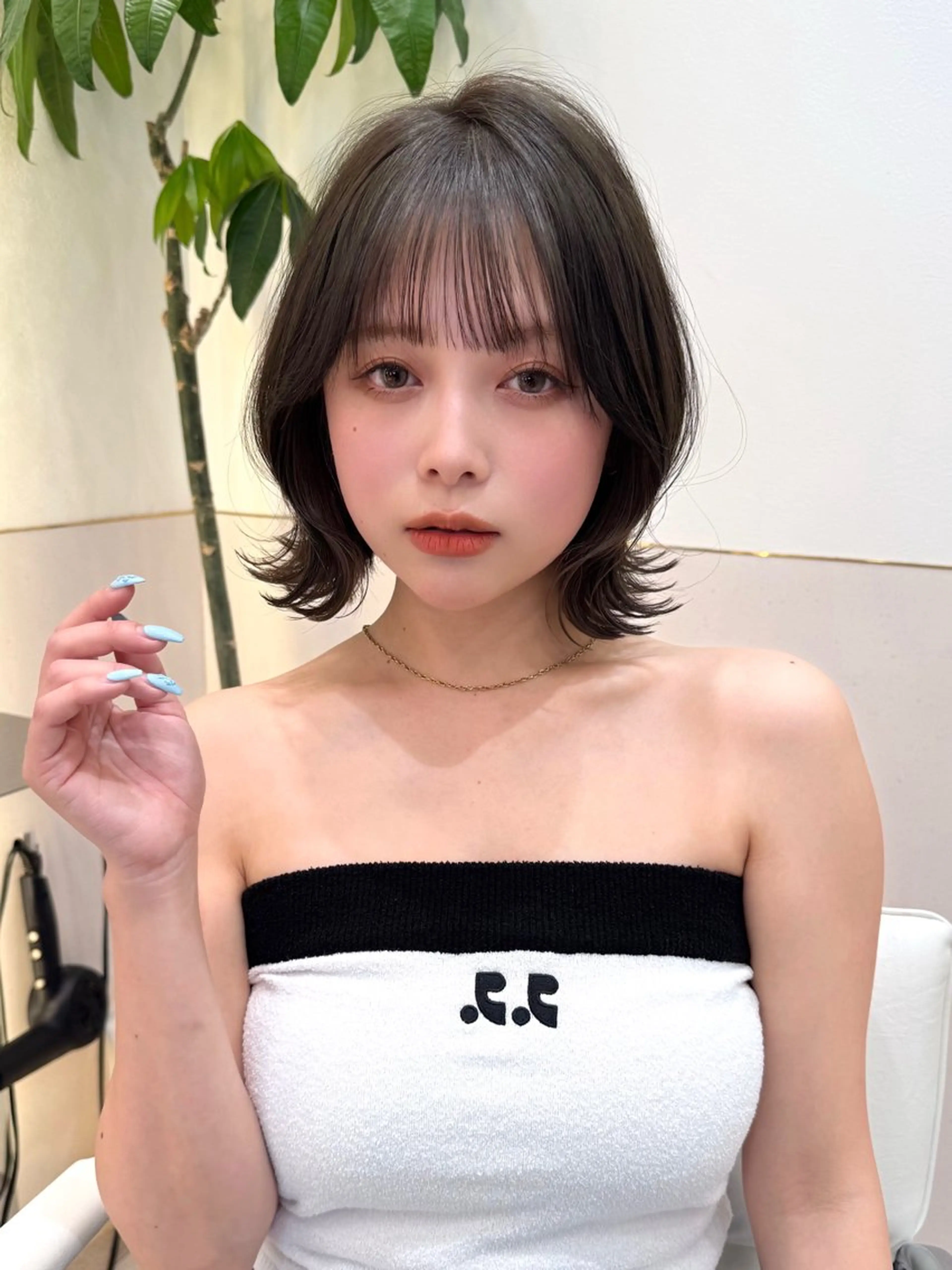 ミディアム カット ヘアカラー トリートメント 新宿/髪質改善/ボブ 韓国レイヤー大重聖斗のヘアスタイル