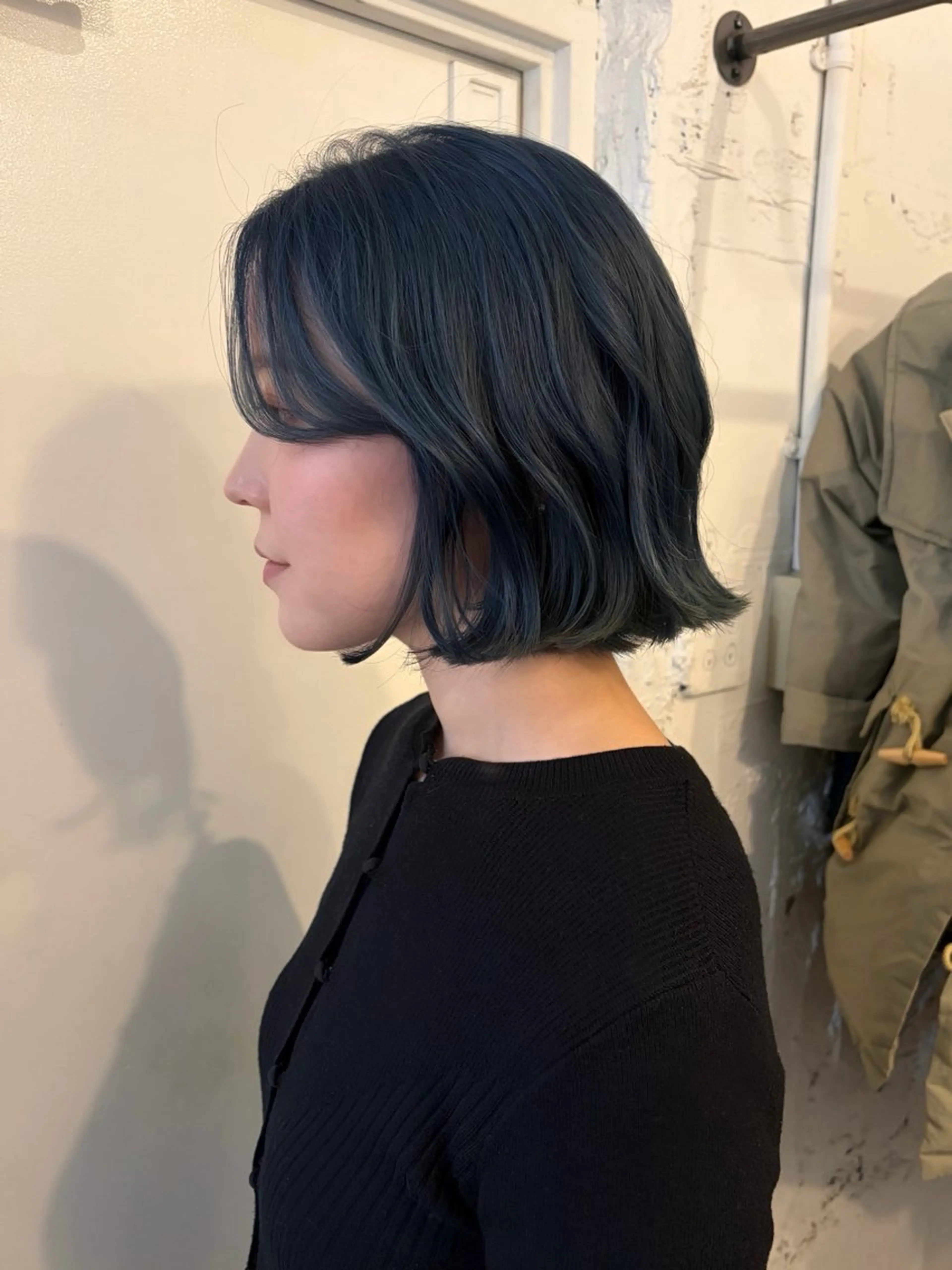 ミディアム カラー ブルーカラー ネイビーカラー ボブ カット ヘアカラー トリートメント ＊UNU＊ RICOのヘアスタイル