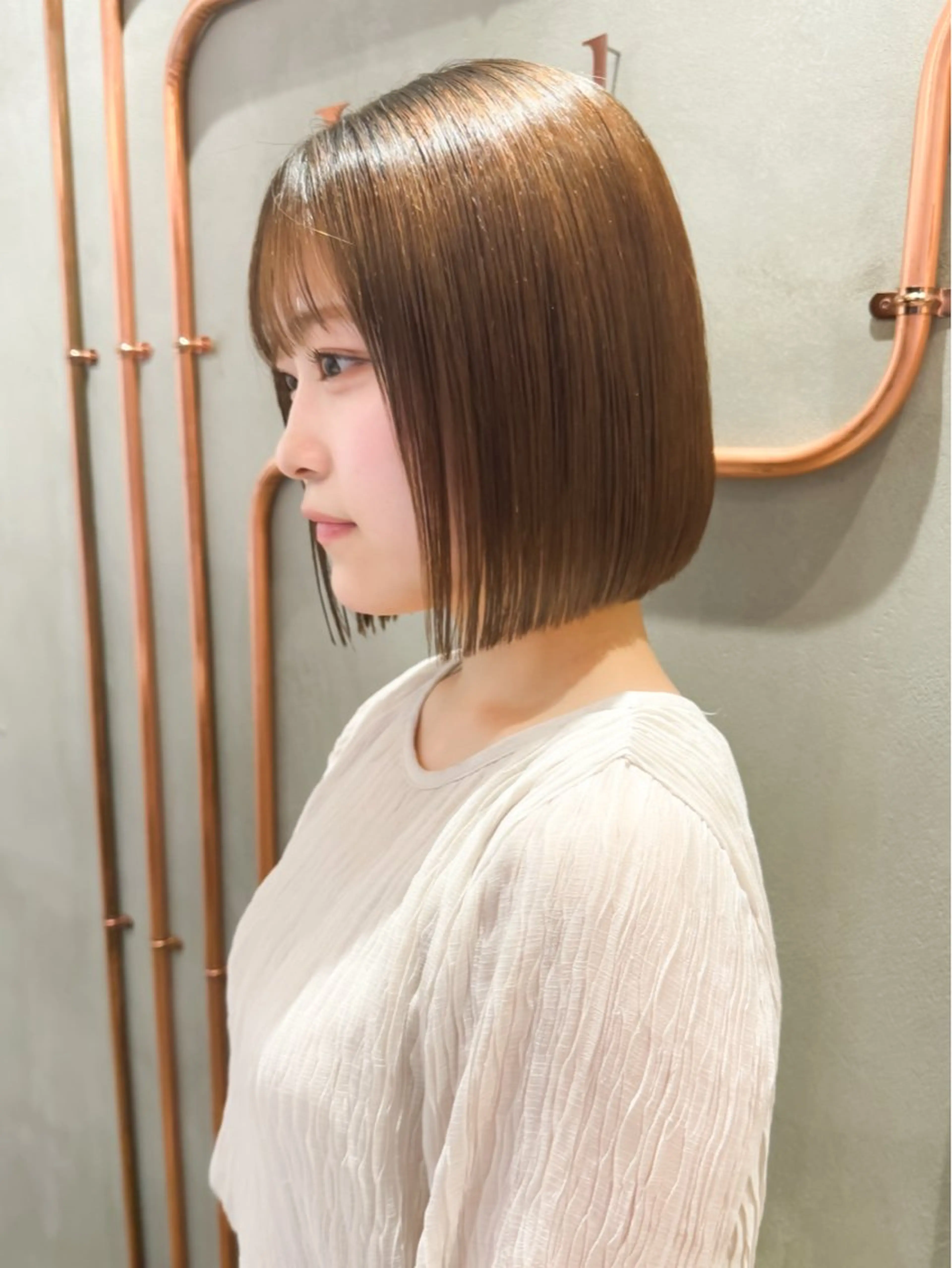 ミディアム カット ヘアカラー トリートメント 🌹ボブ/髪質改善 韓国ヘア🌹澤口龍成のヘアスタイル