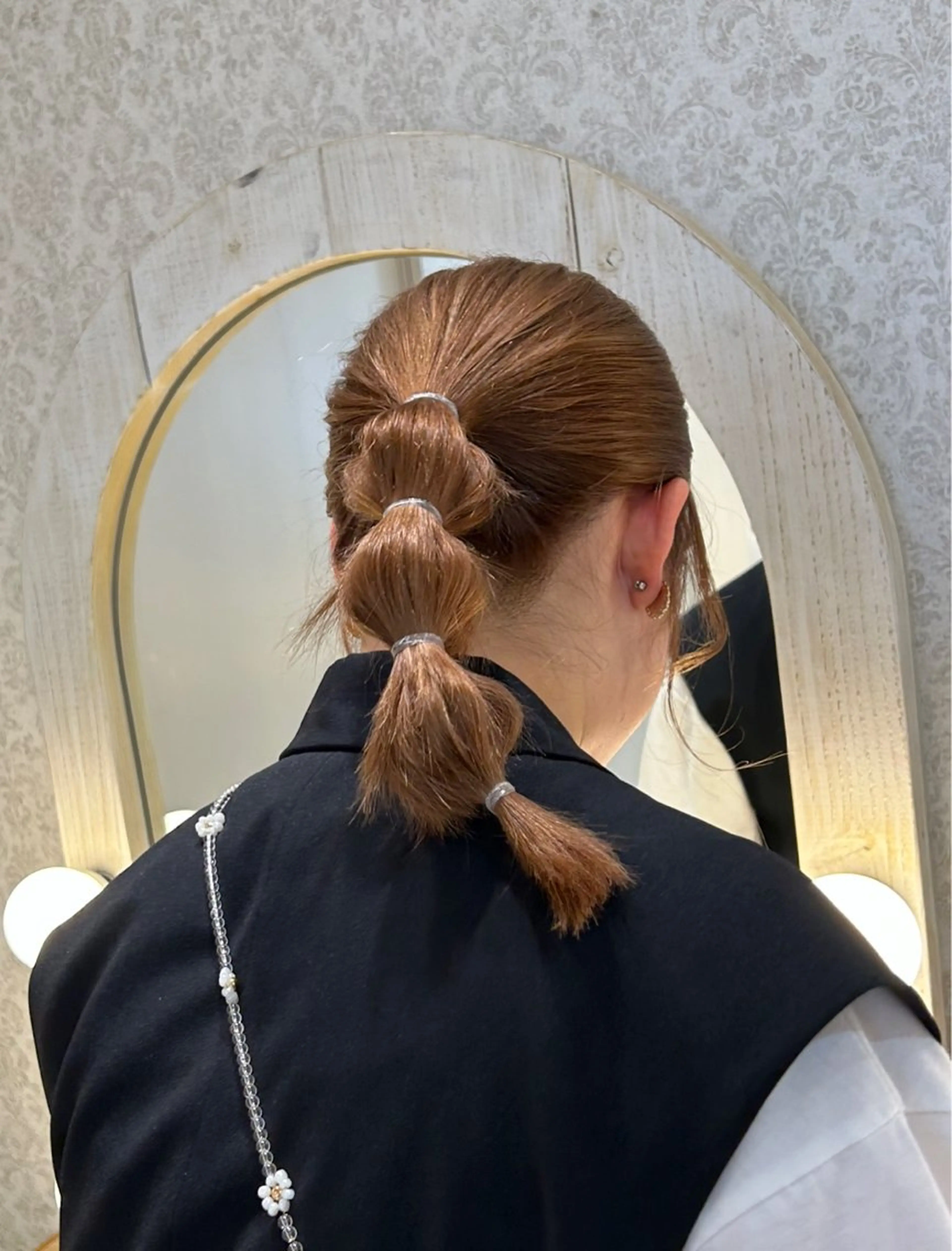 ロング ヘアアレンジ ヘアセット ブリーチなしカラー/ 暖色カラー/艶カラーのヘアスタイル