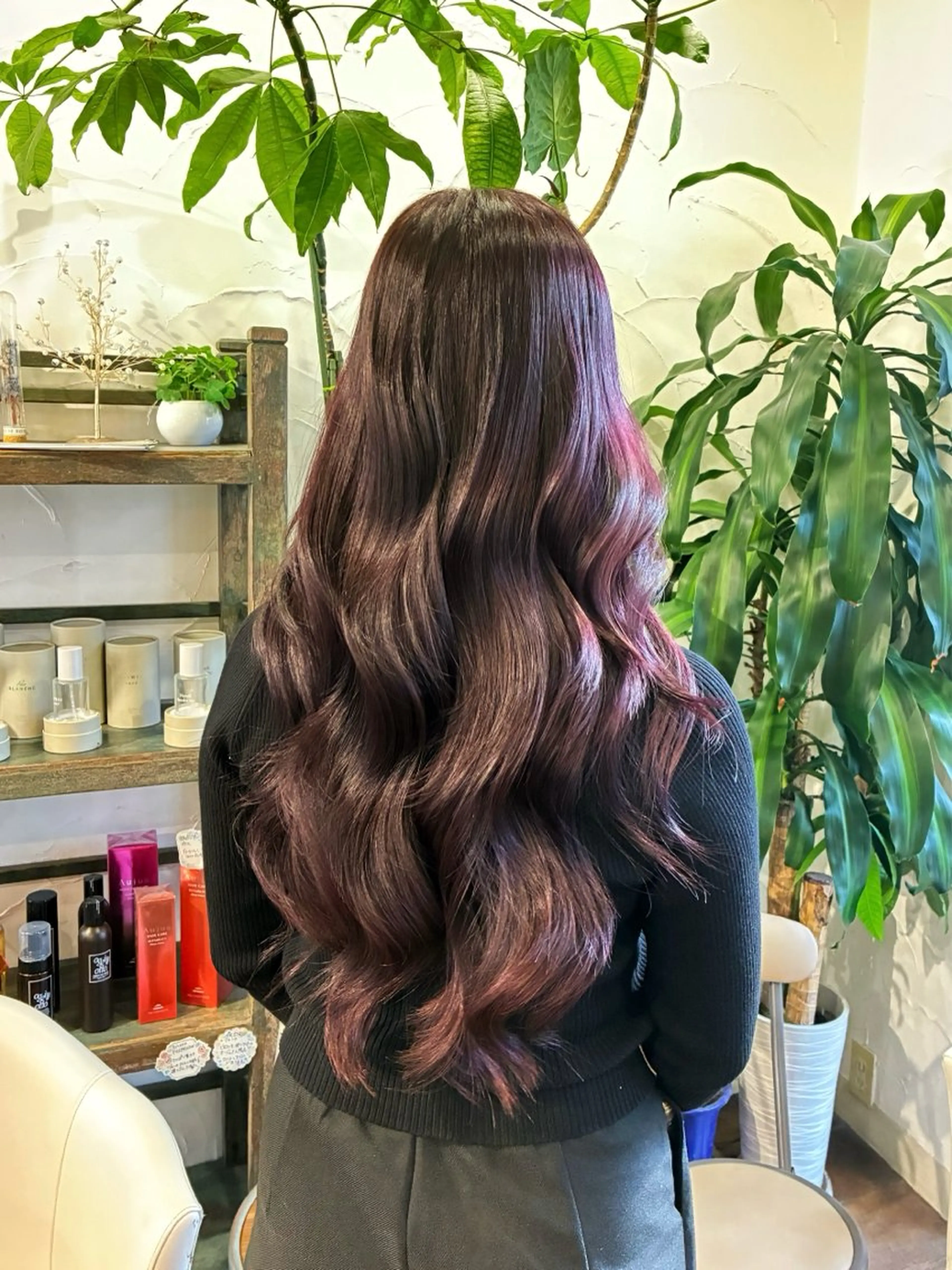 ロング カラー ピンクカラー ピンクパープル パープルカラー ヘアカラー トリートメント 梅原 姫🍬🐰のヘアスタイル