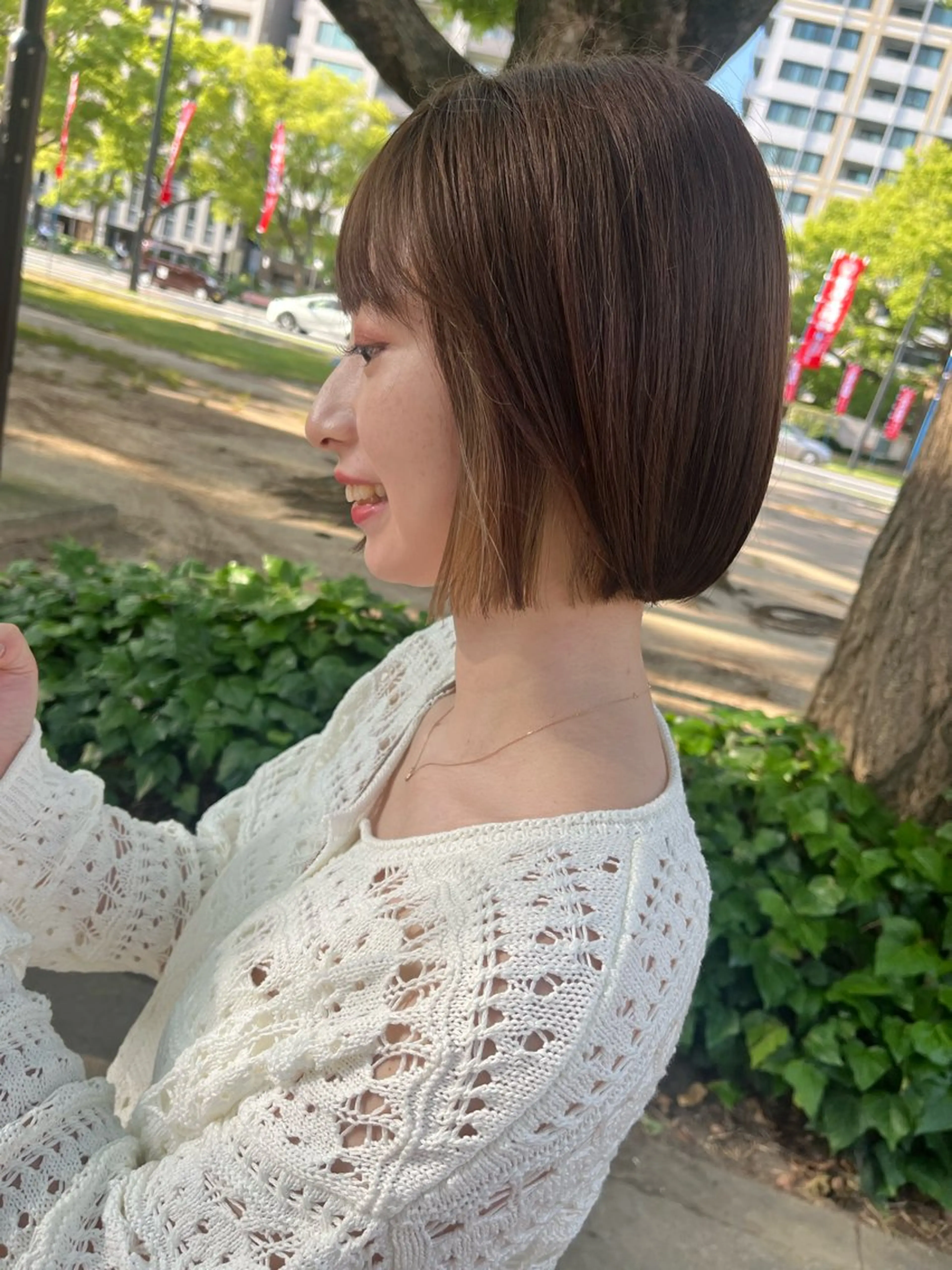 ミディアム カット トリートメント 中村 桃子のヘアスタイル