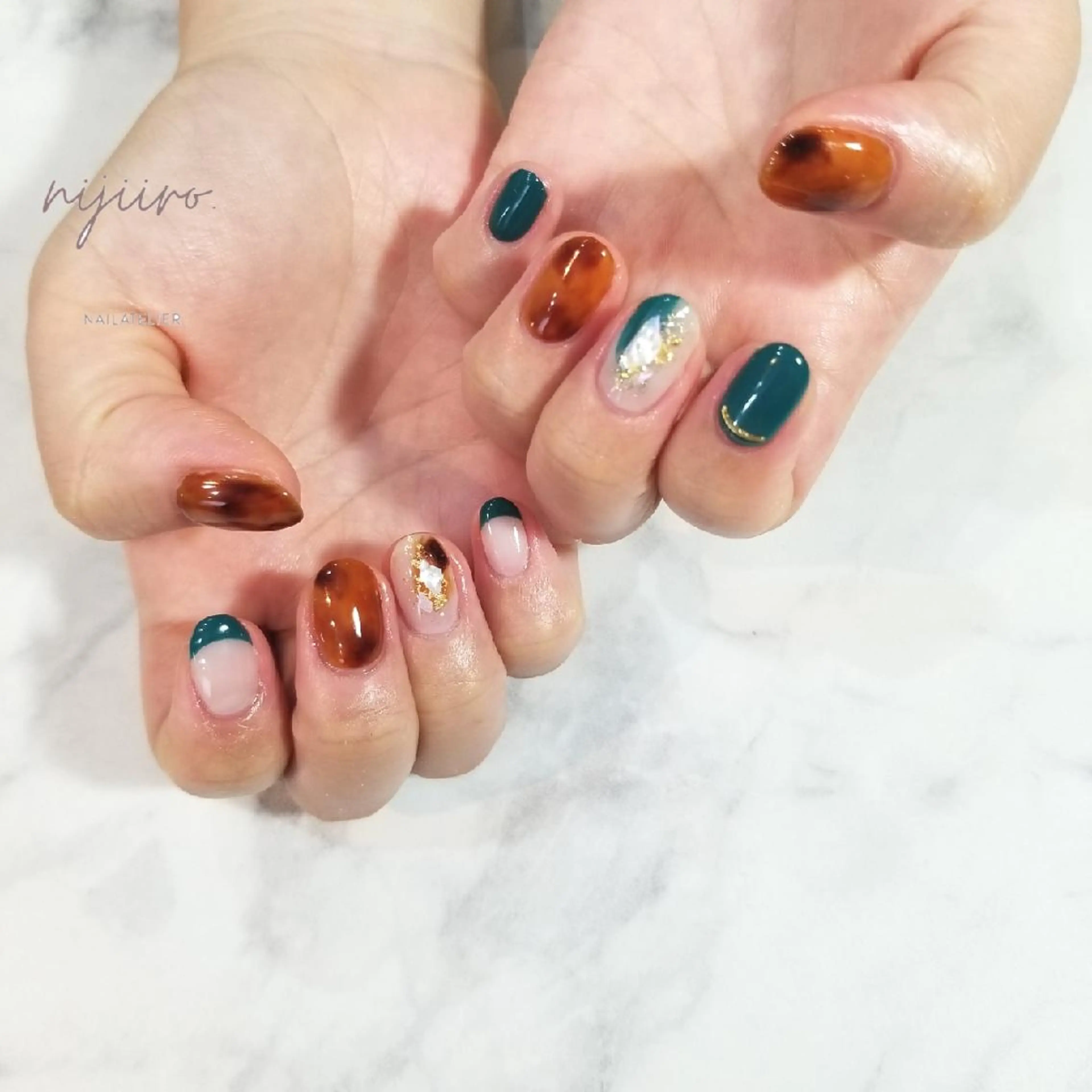 ネイル べっ甲ネイル ハンドネイル nijiiro🌈 サトウのネイルデザイン