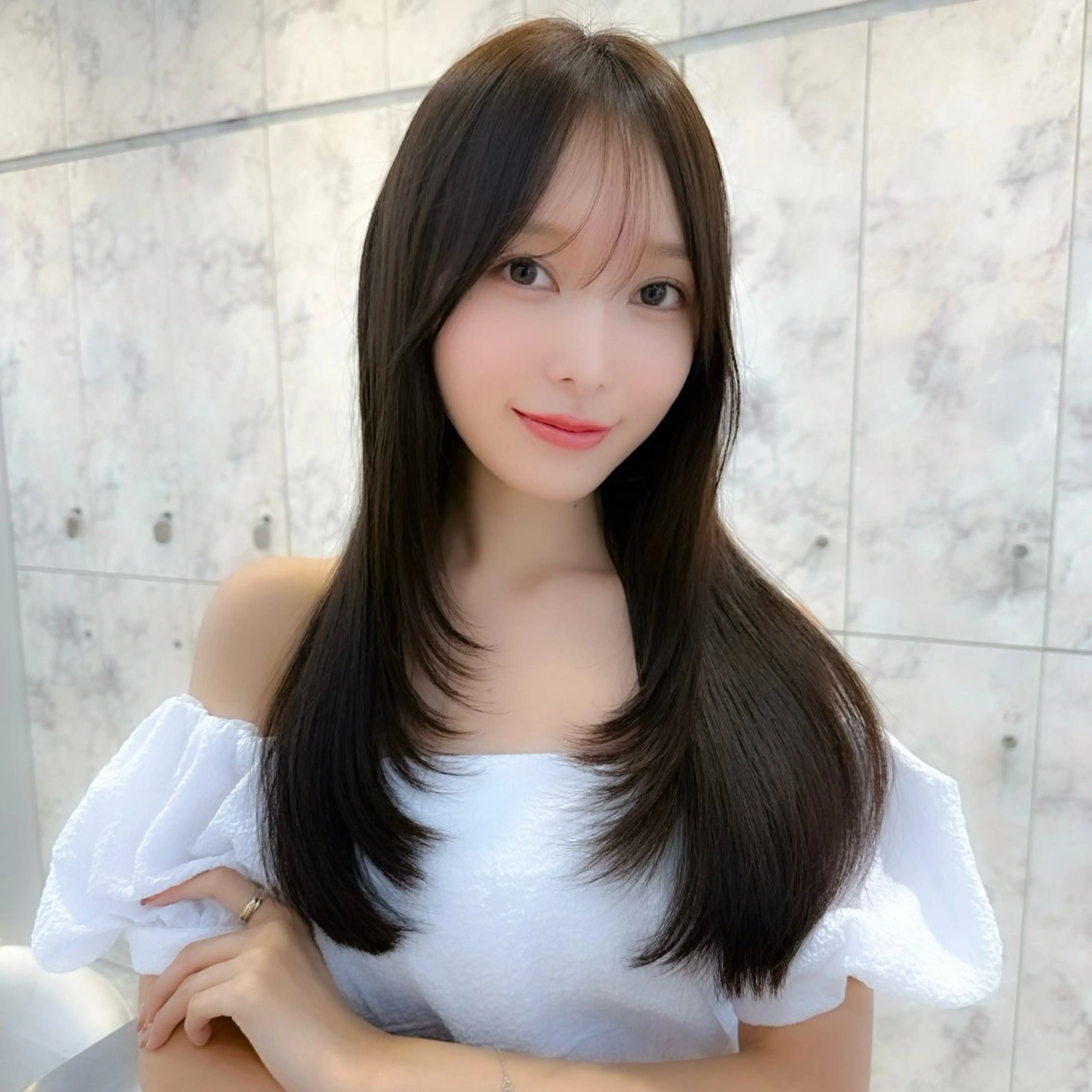 ロング カラー 髪質改善 レイヤーカット 髪質改善/韓国ヘア レイヤー/新宿/ロミのヘアスタイル