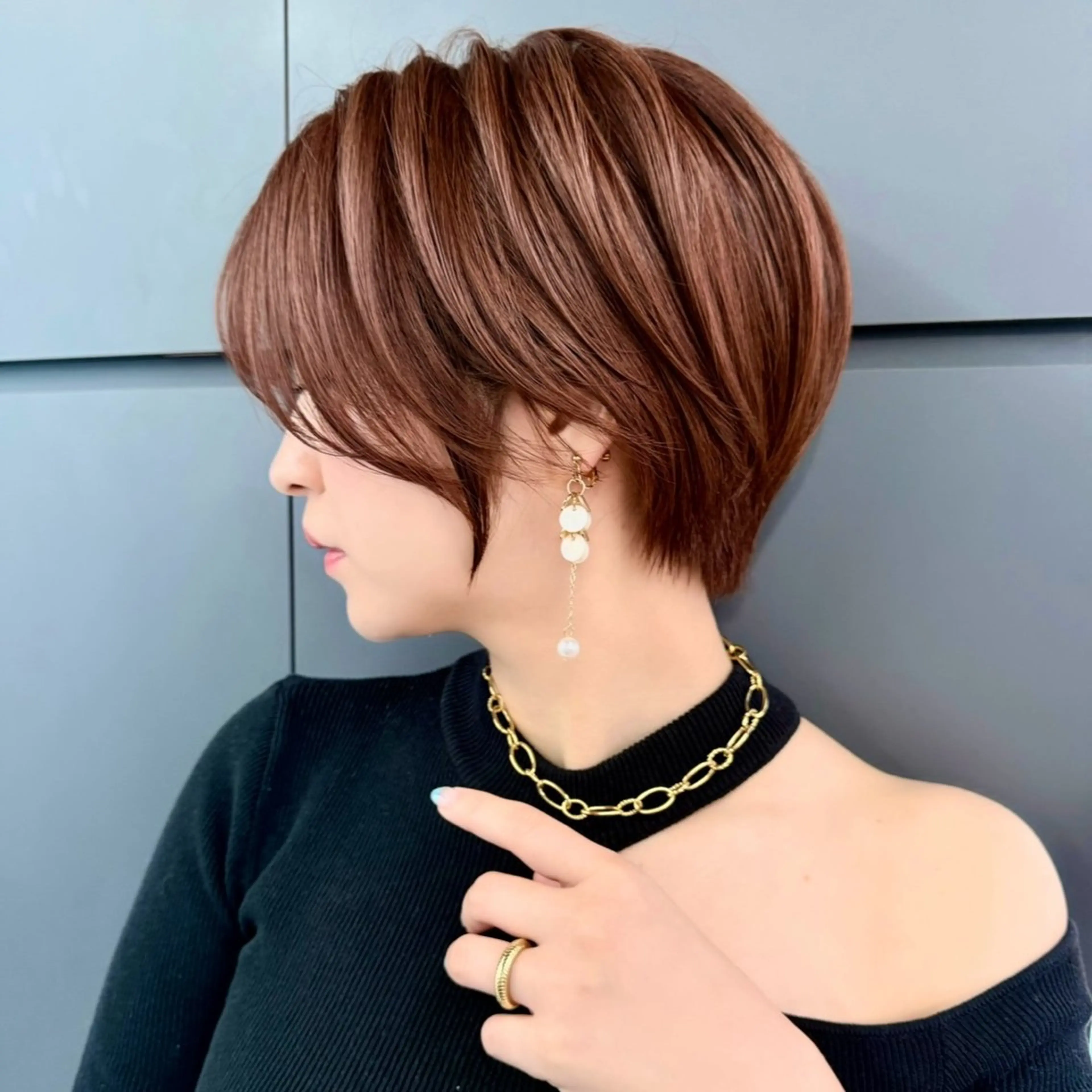 ショート ボブ/レイヤー/ 縮毛矯正/ 渡邊莉玖のヘアスタイル