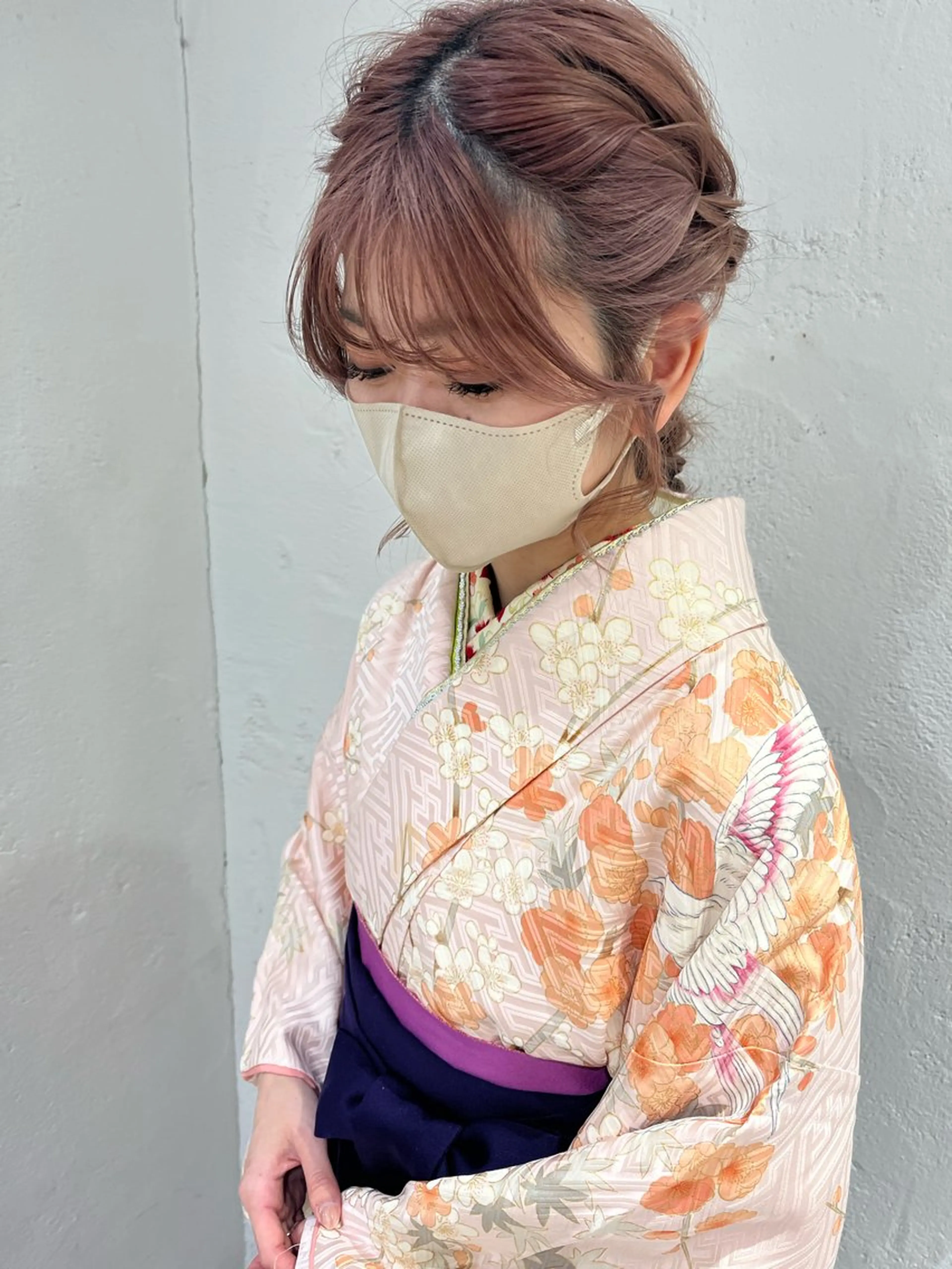 ミディアム ヘアアレンジ 卒業式のヘアスタイル 着付け 透明感カラー/ 髪質改善/レイヤーのヘアスタイル