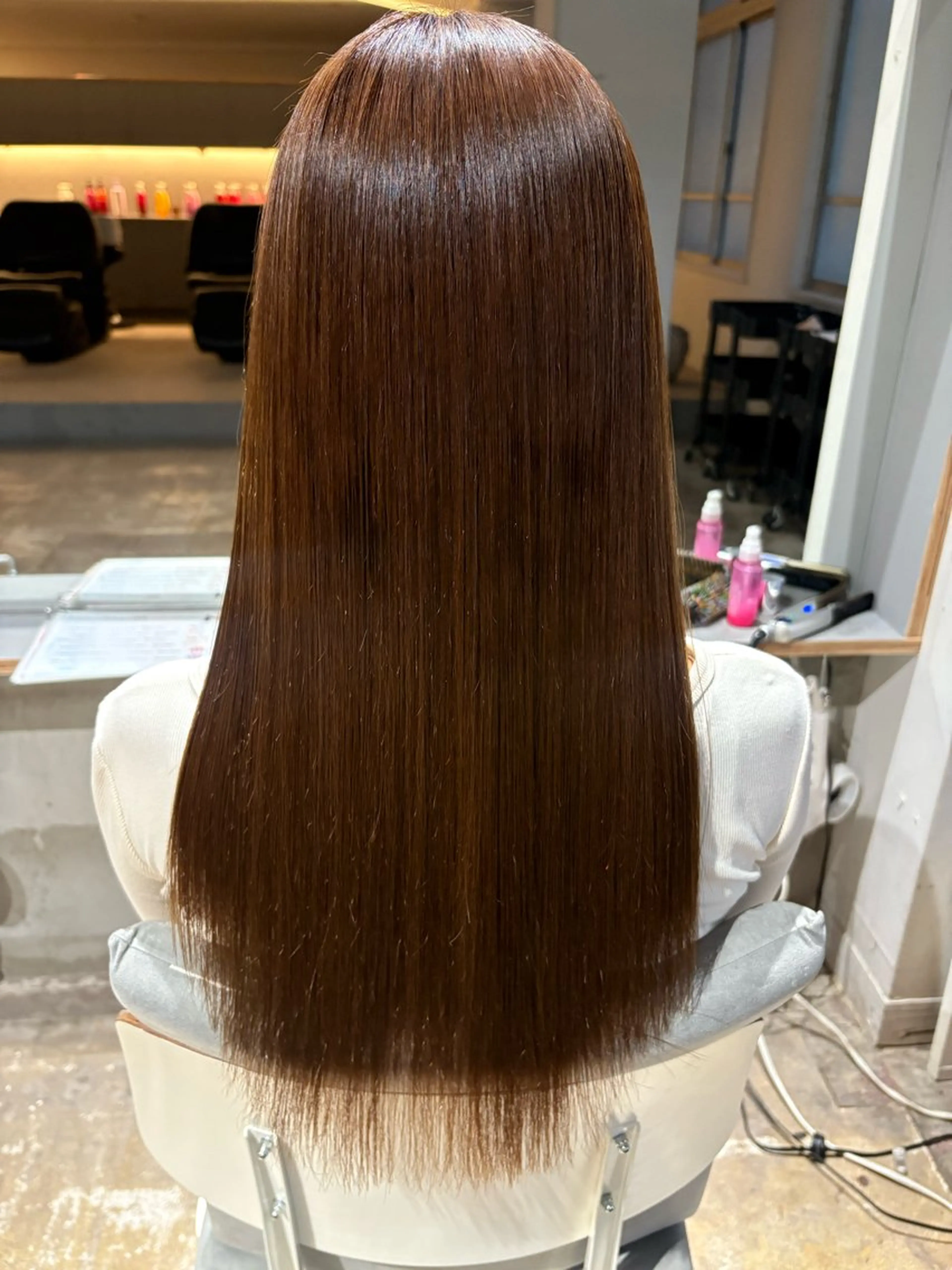 ロング パーマ 酸性ストレート ストレートパーマ 縮毛矯正 玉置 七海のヘアスタイル