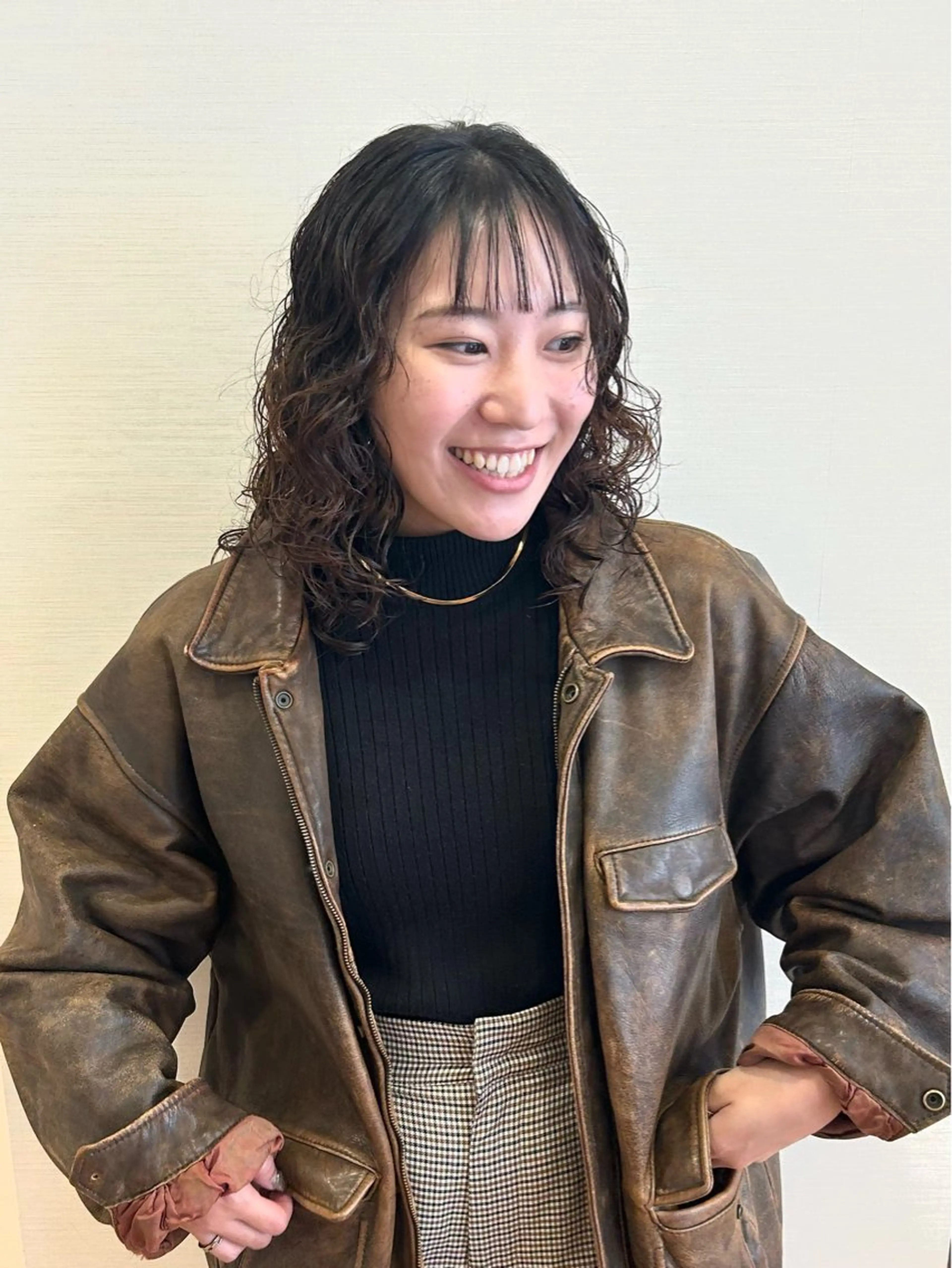 ミディアム パーマ ミ ユのヘアスタイル