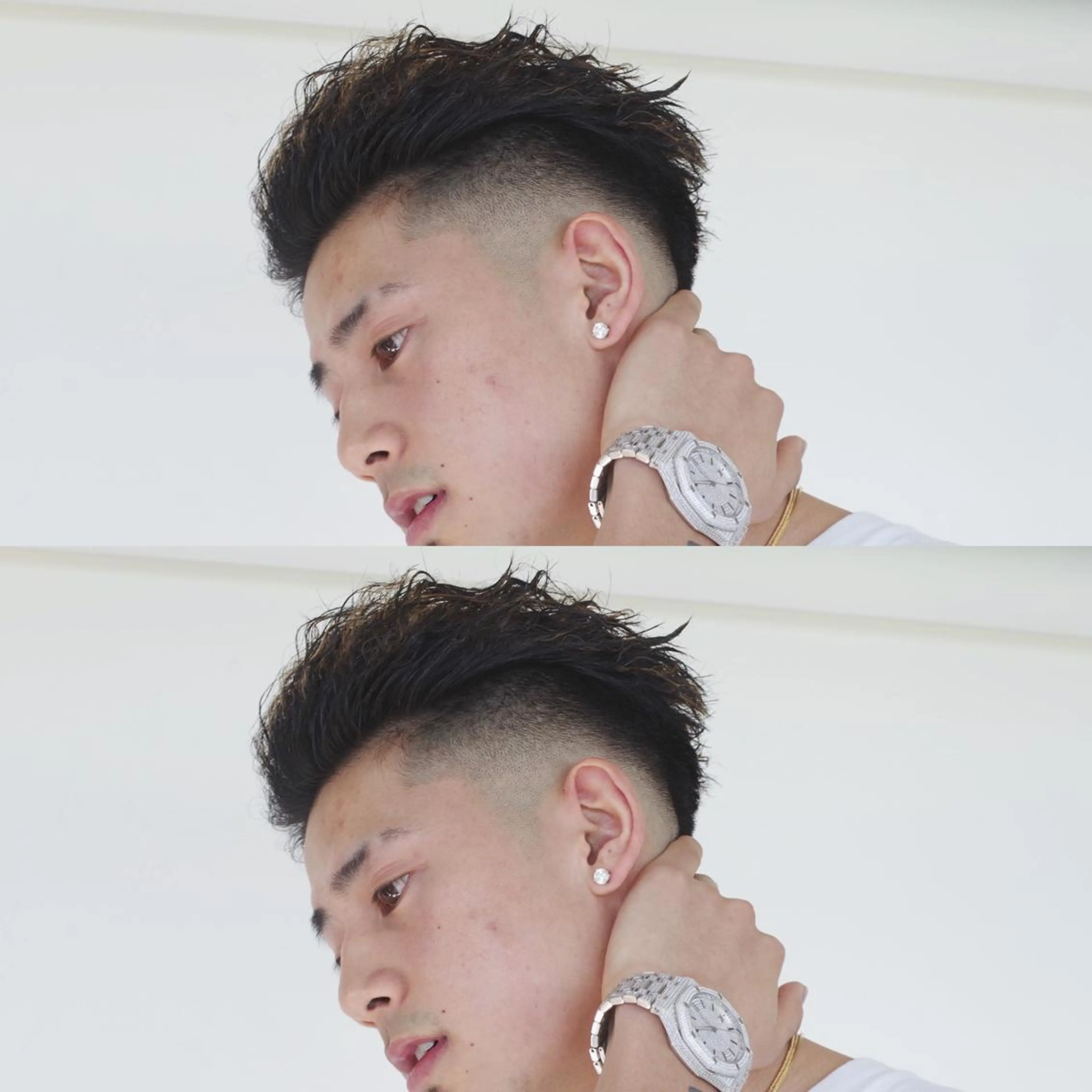 ミディアム パーマ メンズ フェードカット 【メンズ職人】 ✂️佐藤友のヘアスタイル