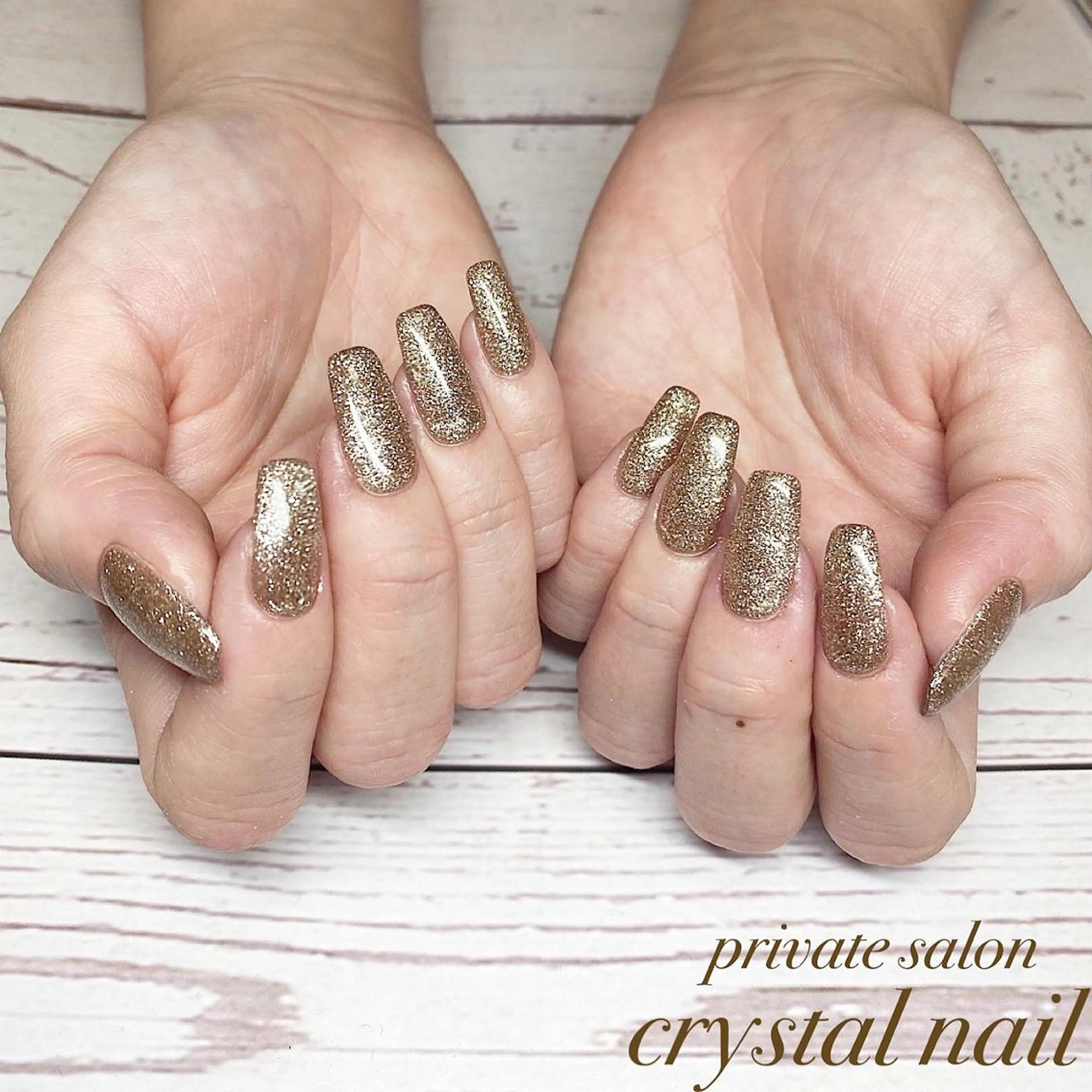 ネイル ブラウン ラメ(グリッター) Crystal Nailのネイルデザイン