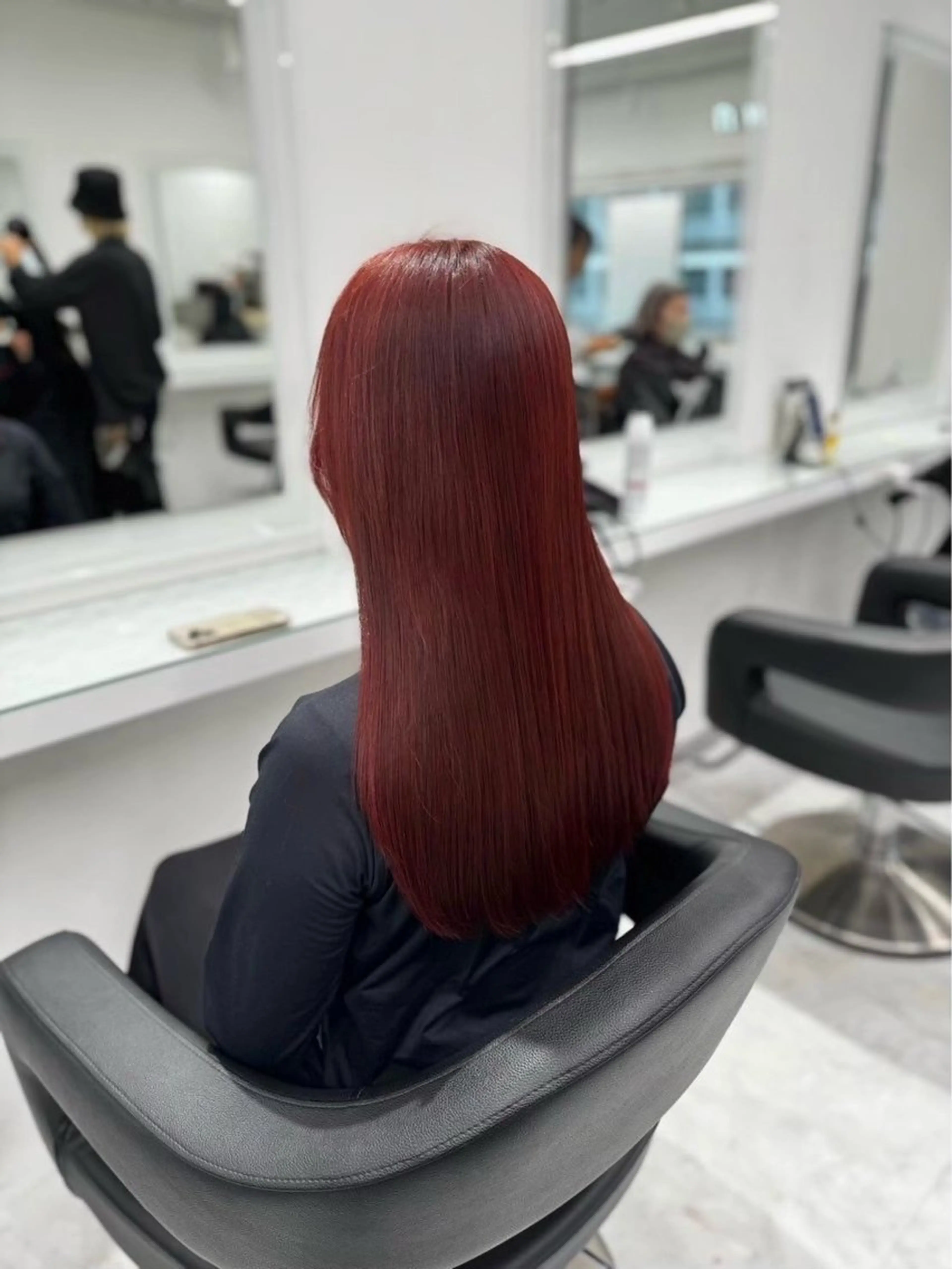 ロング カラー ヘアアレンジ ケアカラー ロング ヘアカラー ヘッドスパ ヘアセット 🩶学生指名No.1 レッド・ボルドー🩶のヘアスタイル