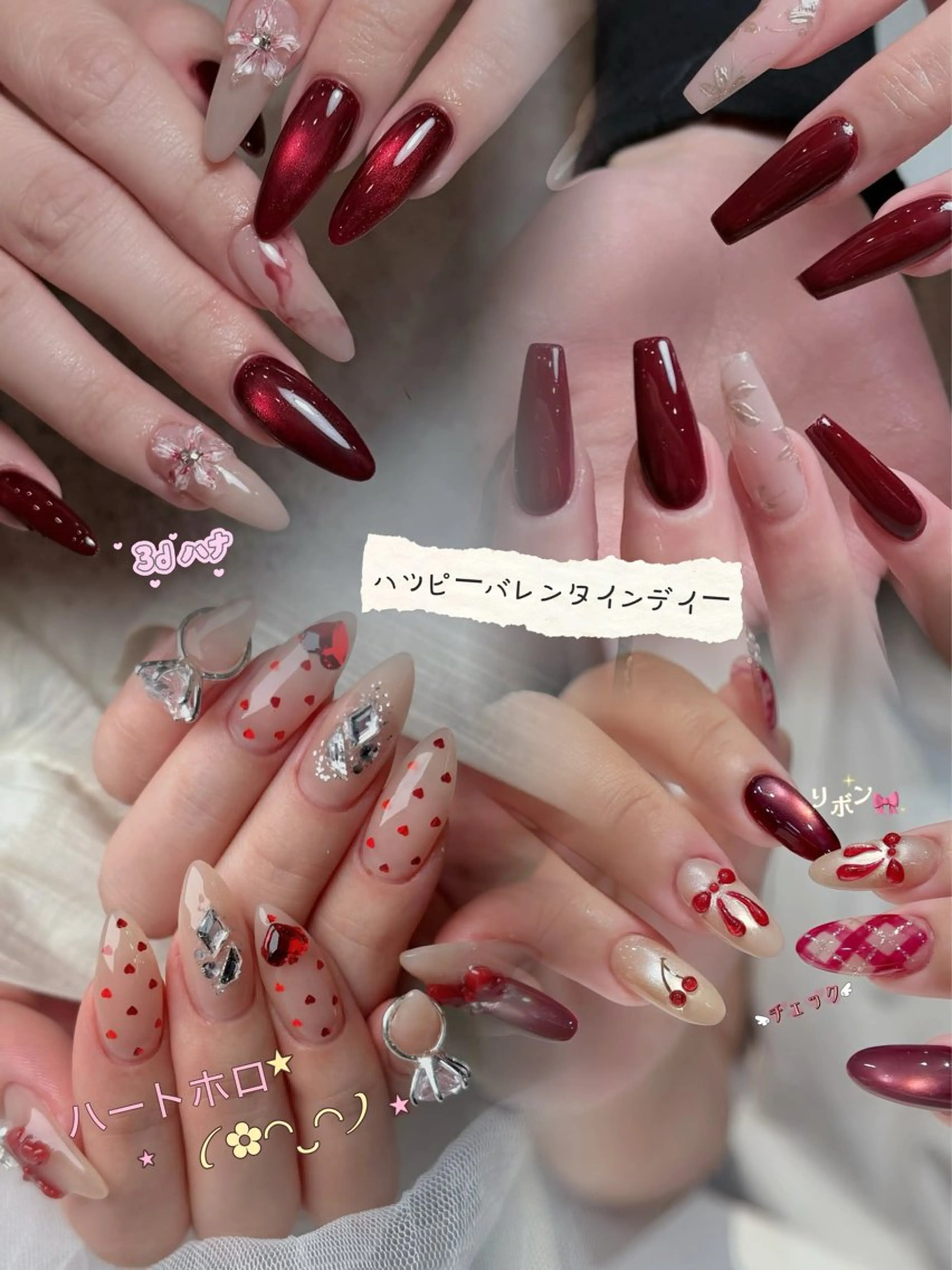 ネイル キラキラネイル マグネットネイル ミラーネイル ニュアンスネイル 春ネイル ハンドネイル Lyna 池袋のネイルデザイン