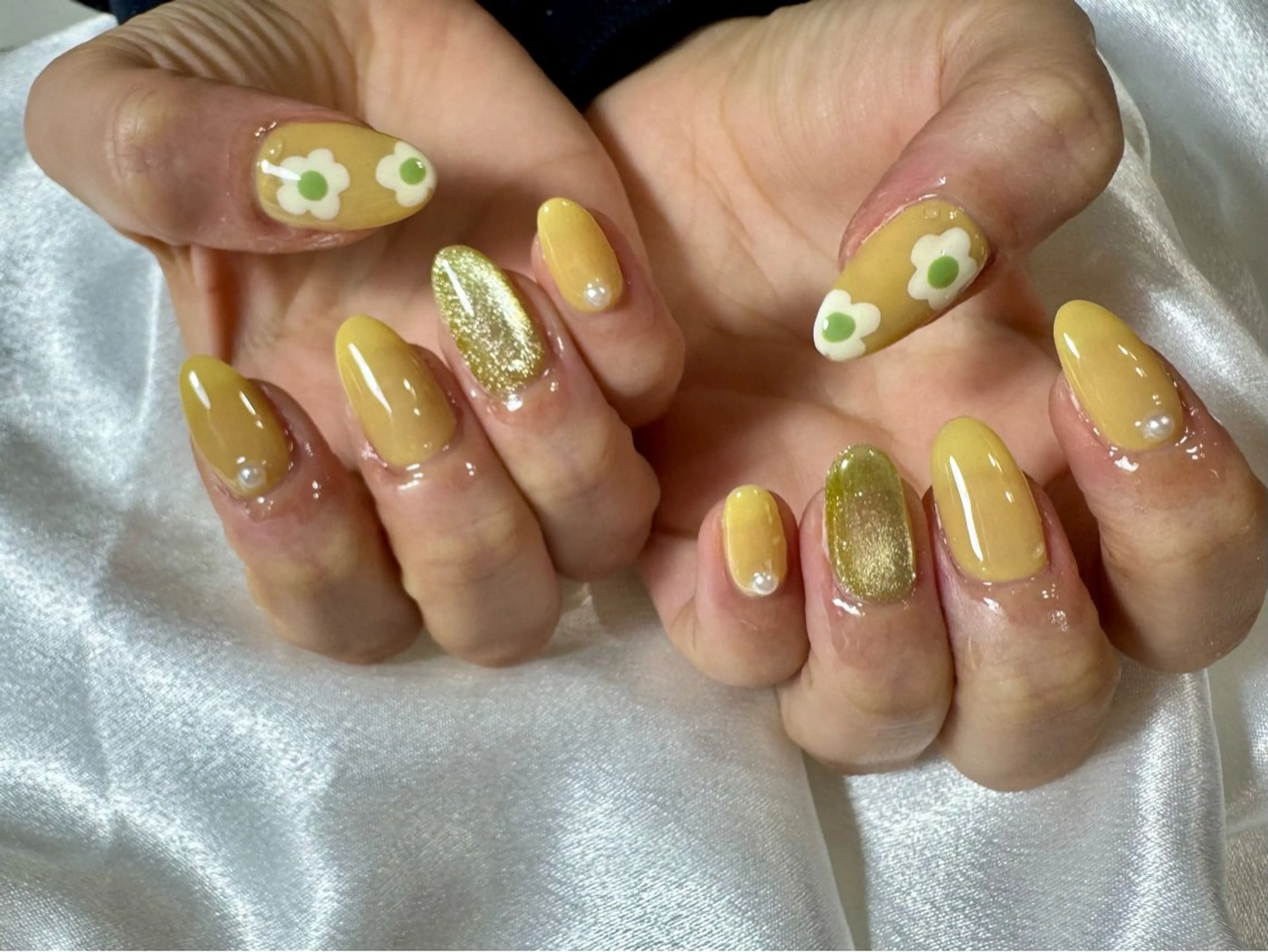 ネイル オーロラネイル 桜ネイル フラワーネイル フットネイル フレンチネイル ハンドネイル kikinail 溝の口のネイルデザイン