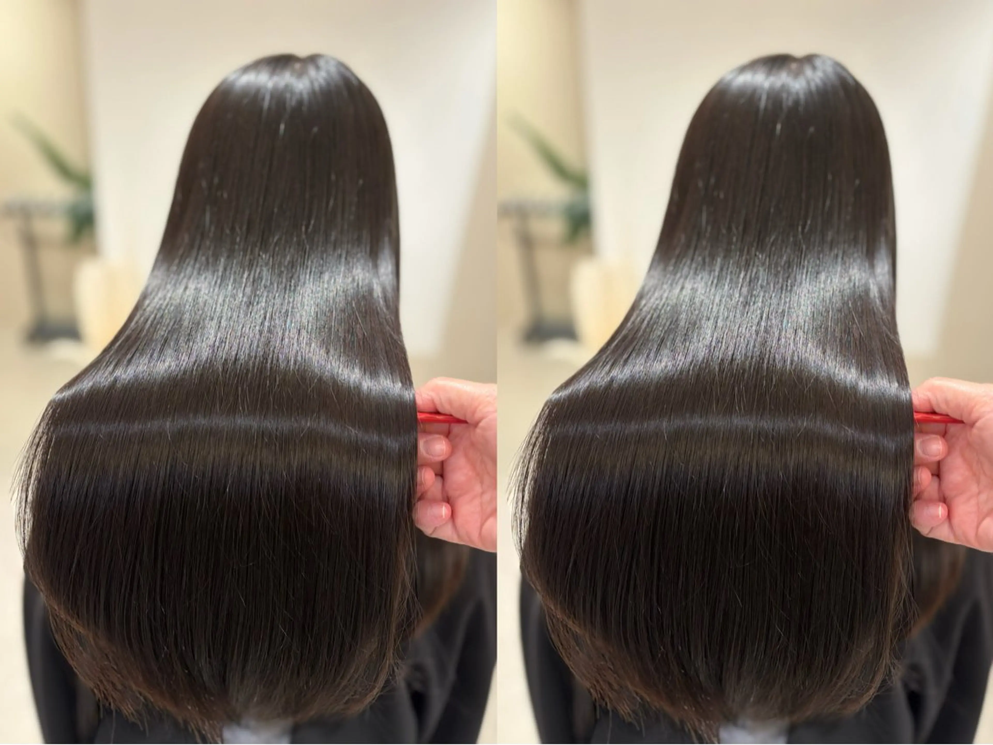 セミロング 縮毛矯正 Bonheur銀座 michiko艶髪のヘアスタイル