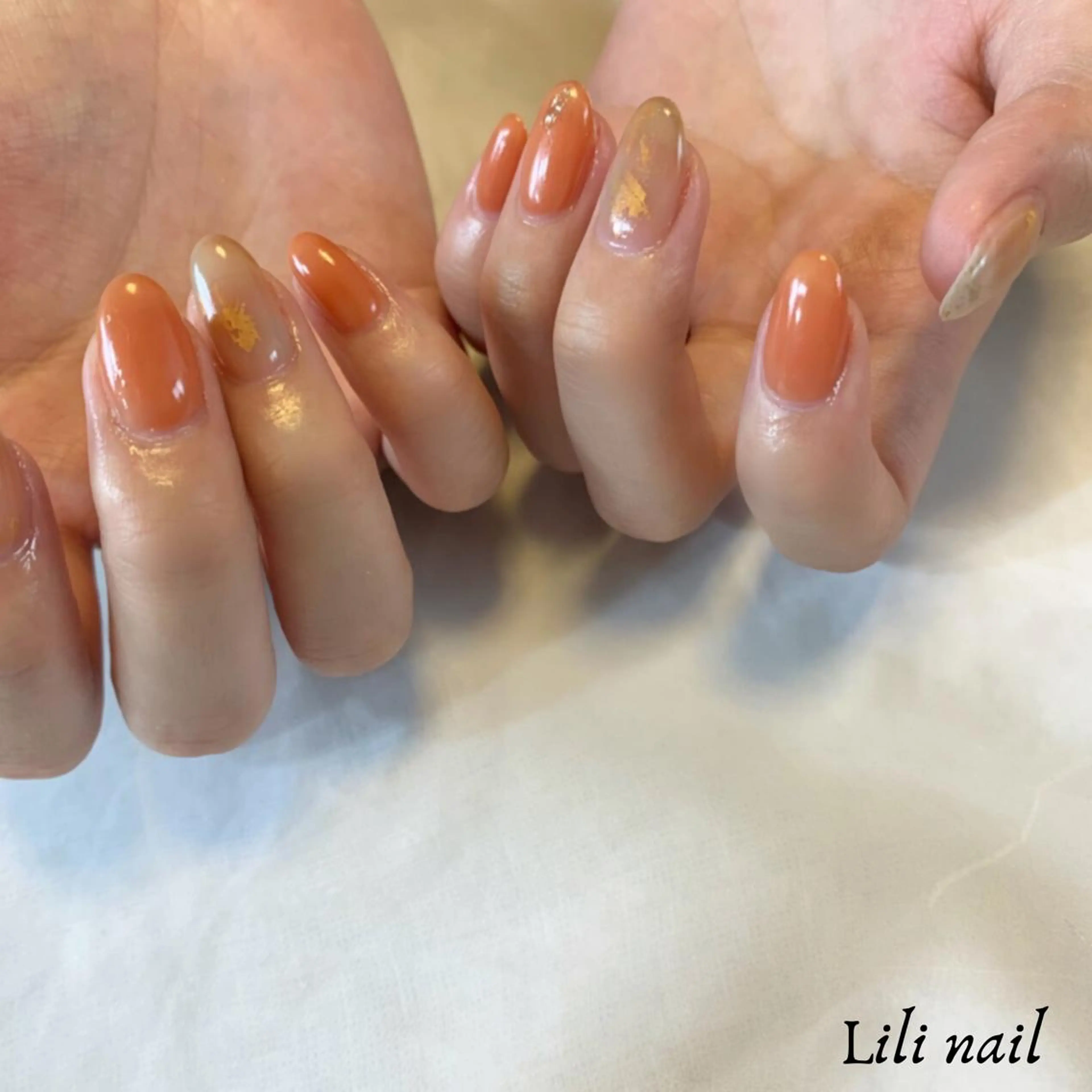ネイル オレンジ Lilibeauty salonのネイルデザイン