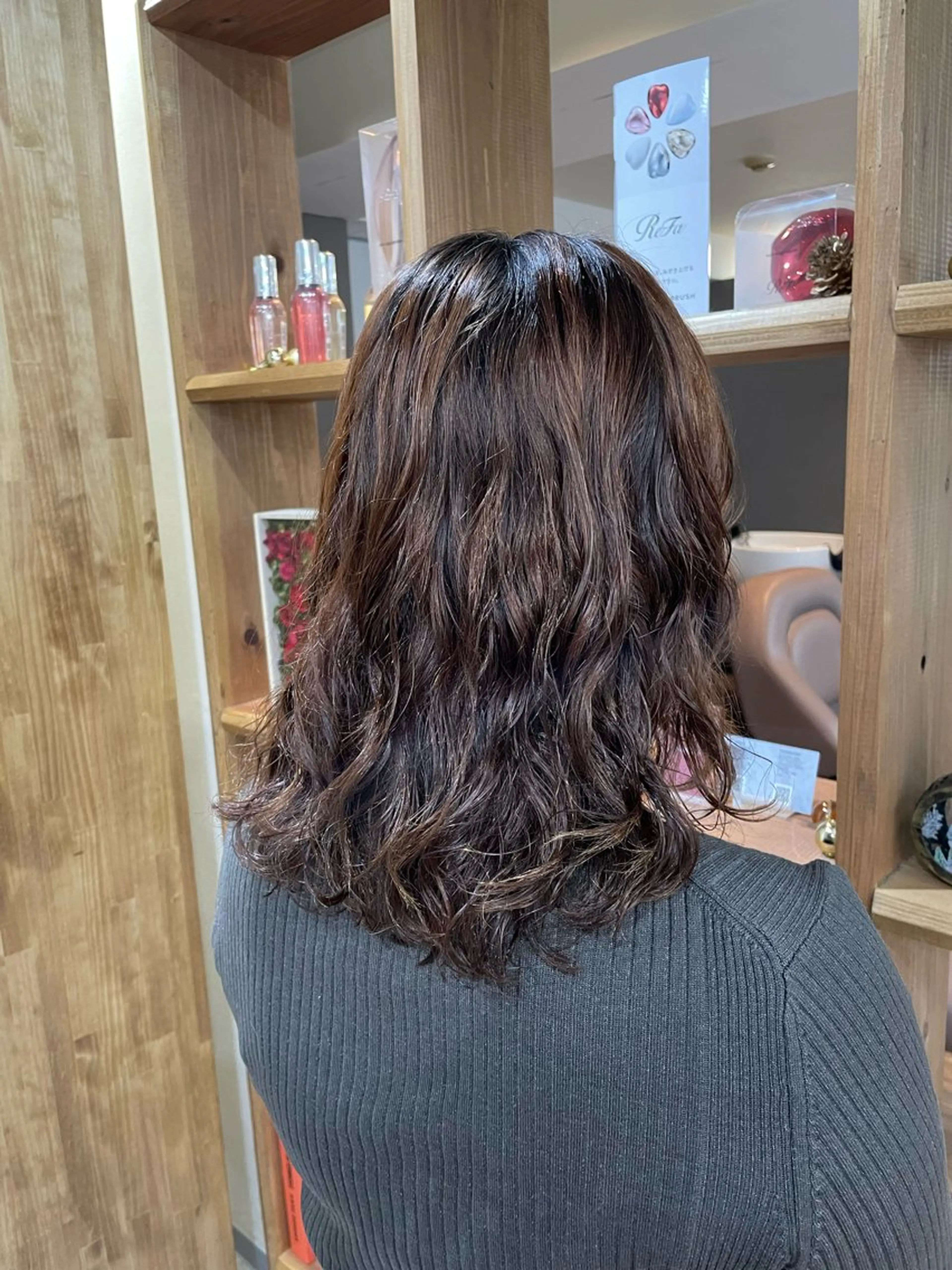 ミディアム カット パーマ 韓国風パーマ/ヘア セット/店長みづきのヘアスタイル