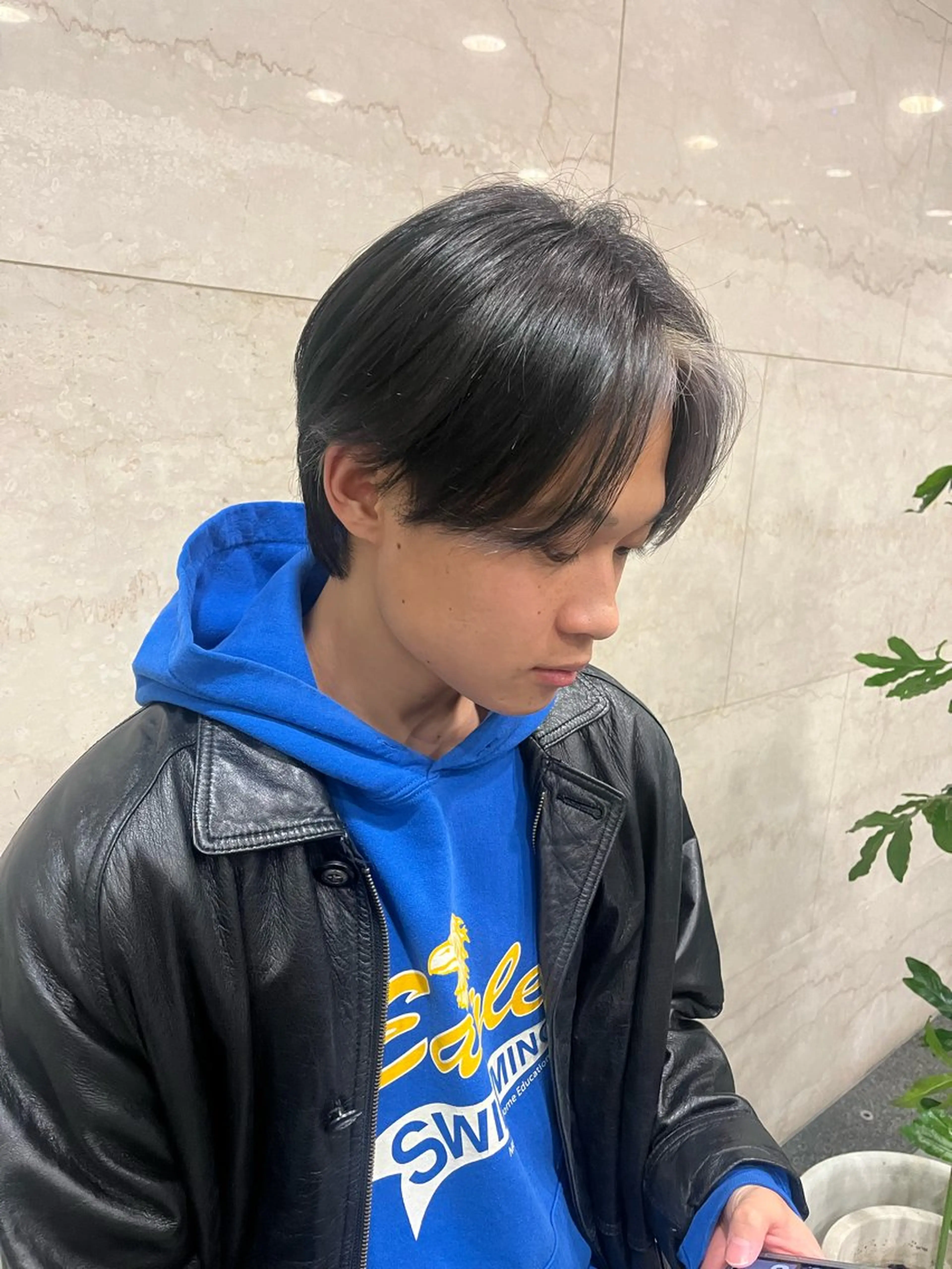 ショート カラー メンズ えんぐちとも／透明感 カラー／博多ボブのヘアスタイル